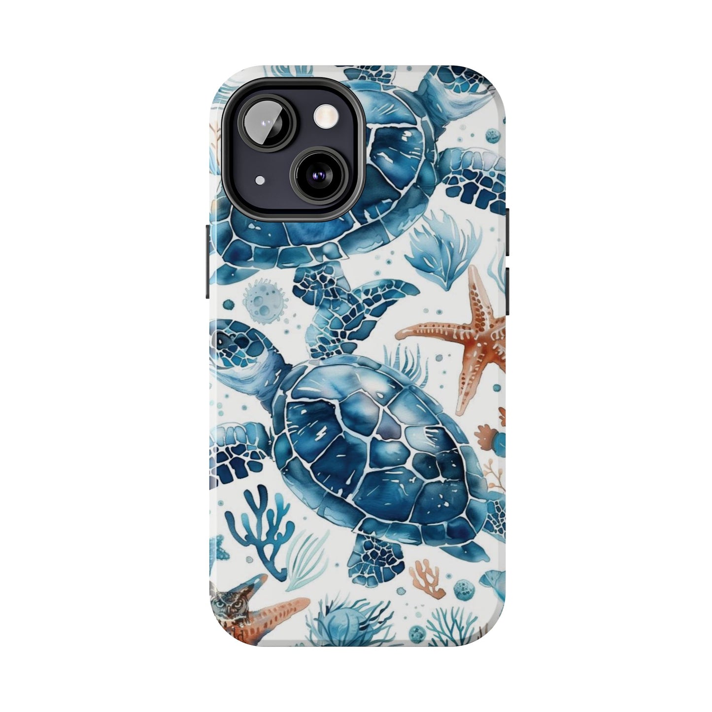 Sea Turtle Tough Phone Case — Blue Ocean Marine Life Protective Cover