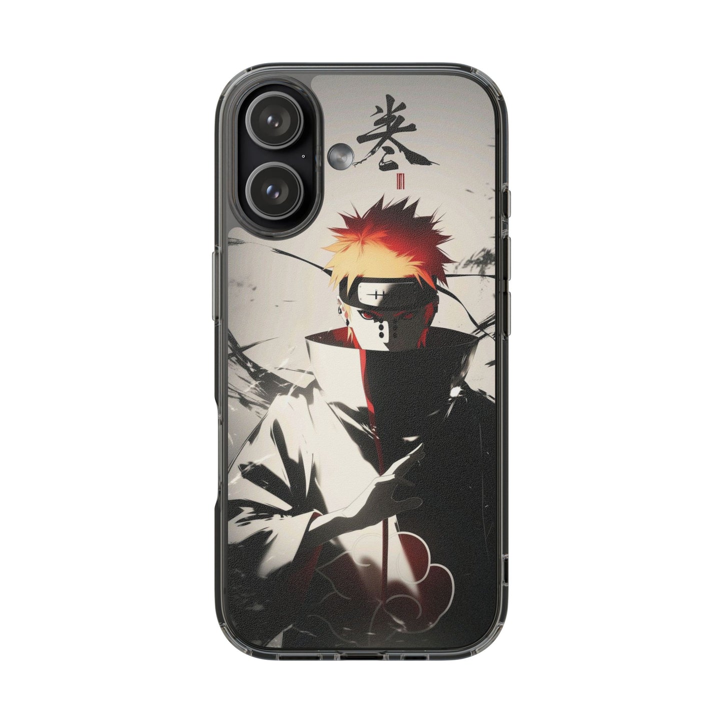 Clear Impact-Resistant Phone Case — Anime Akatsuki Shadow Design