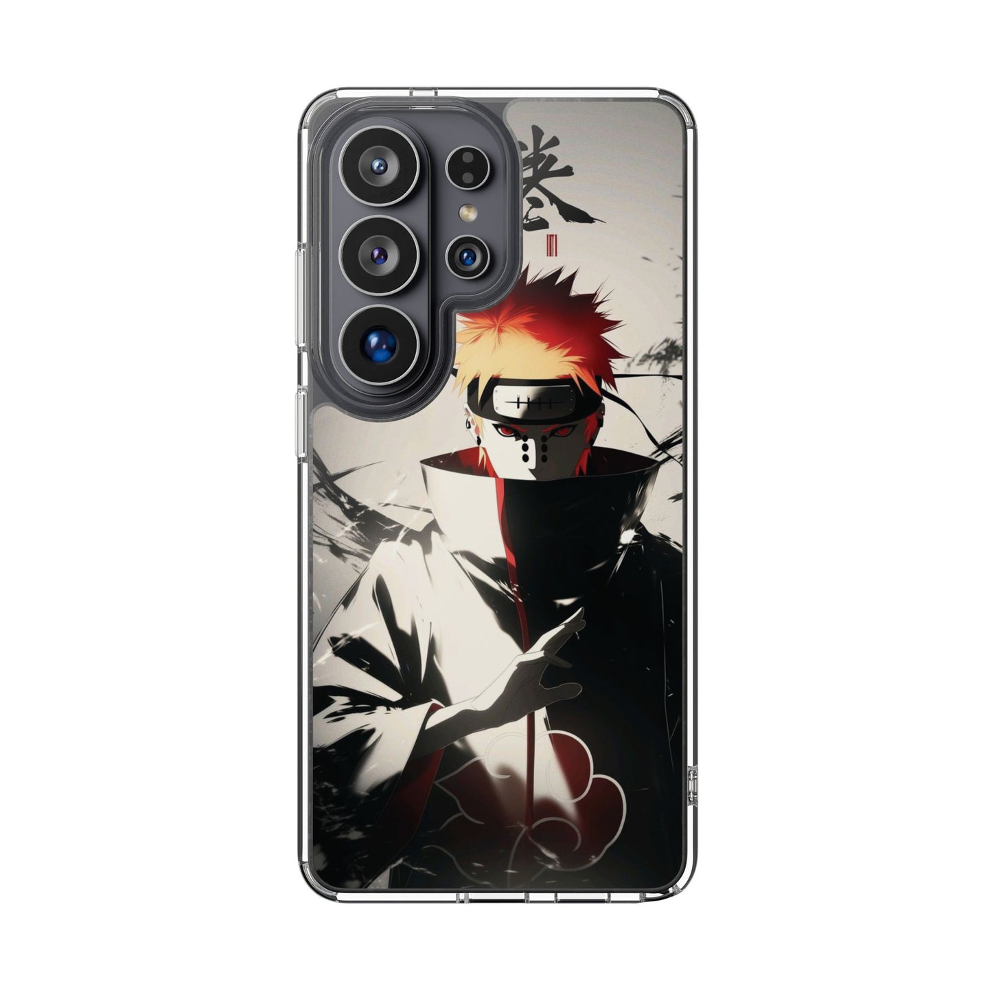 Clear Impact-Resistant Phone Case — Anime Akatsuki Shadow Design