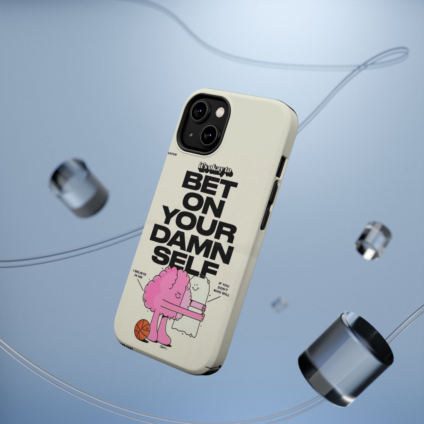 Magnetic Impact-Resistant Case — "Bet On Your Damn Self" Motivational Phone Cover
