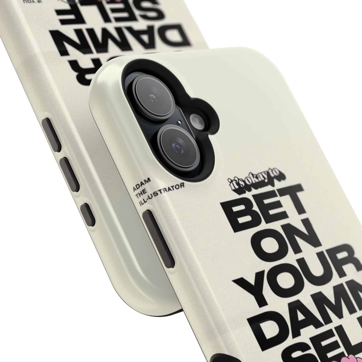 Magnetic Impact-Resistant Case — "Bet On Your Damn Self" Motivational Phone Cover