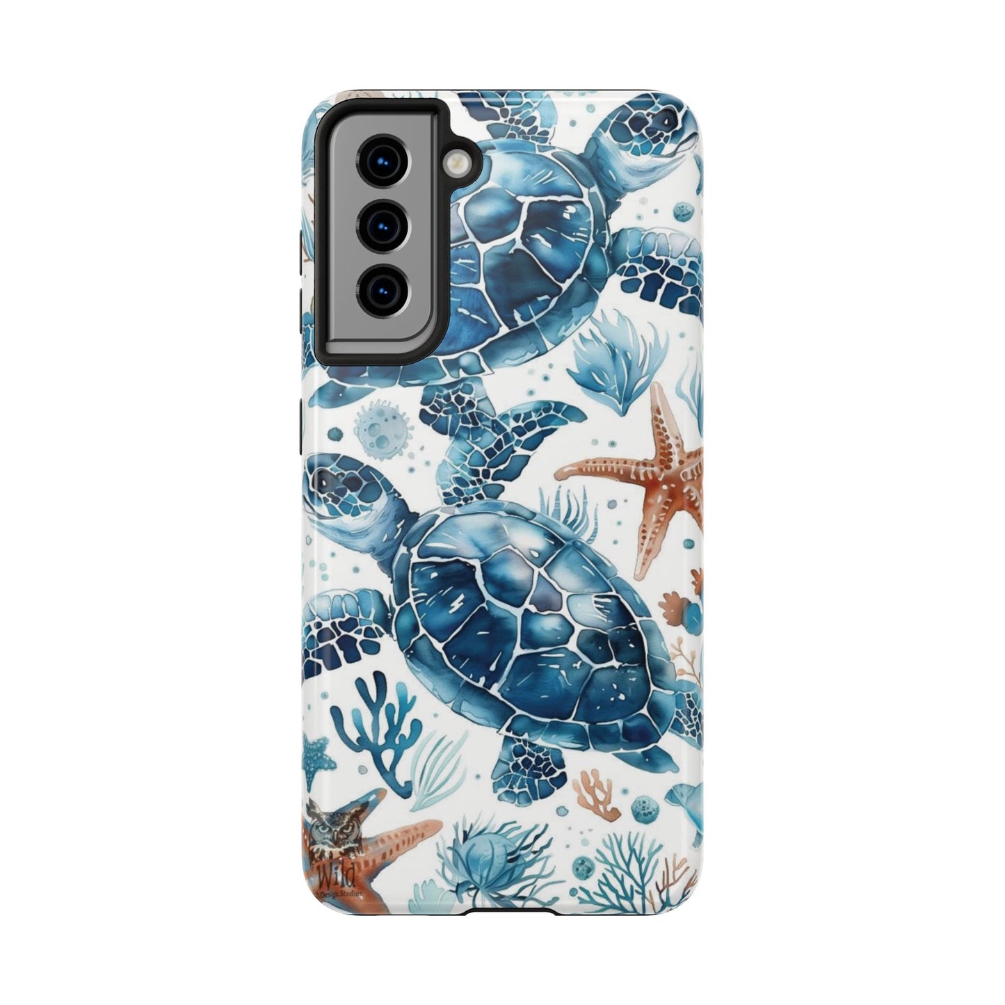Sea Turtle Tough Phone Case — Blue Ocean Marine Life Protective Cover