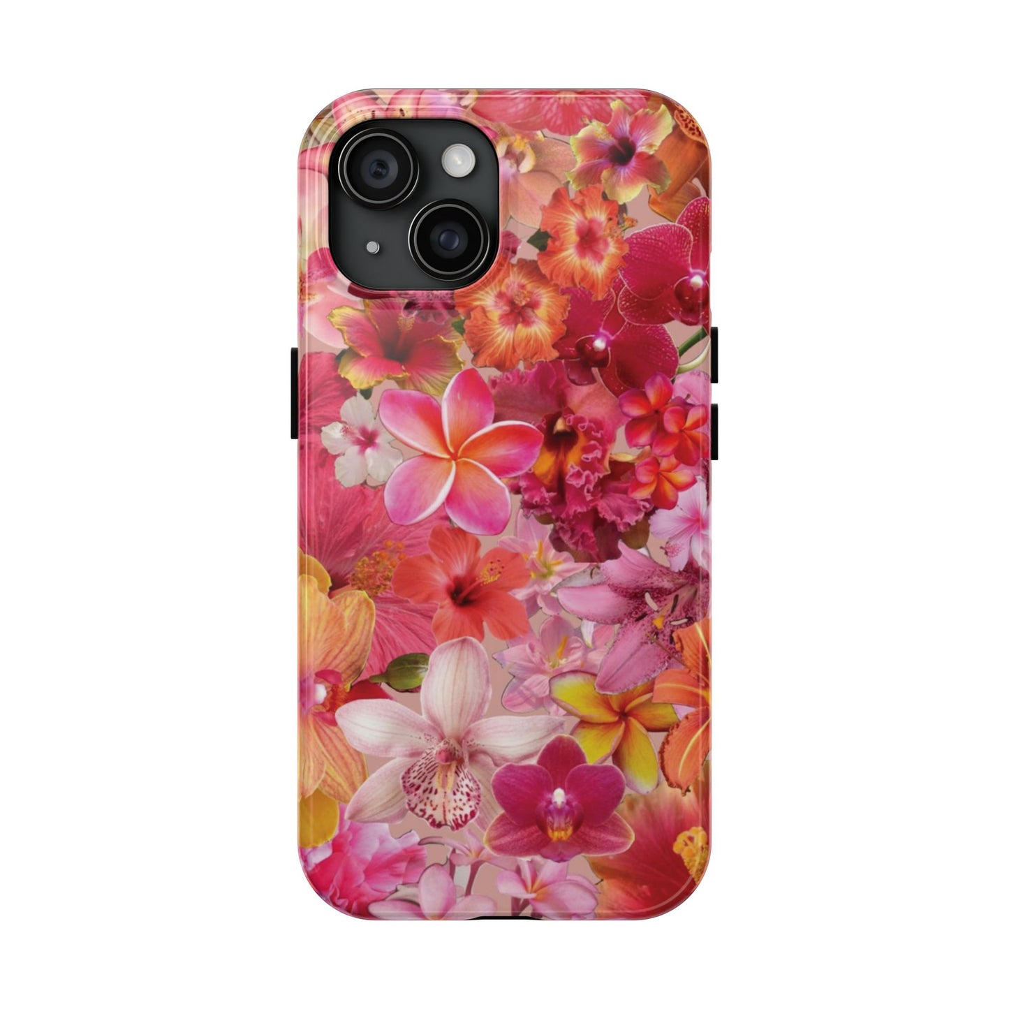 Tough Phone Case — Pink Tropical Floral Orchids Phone Cover