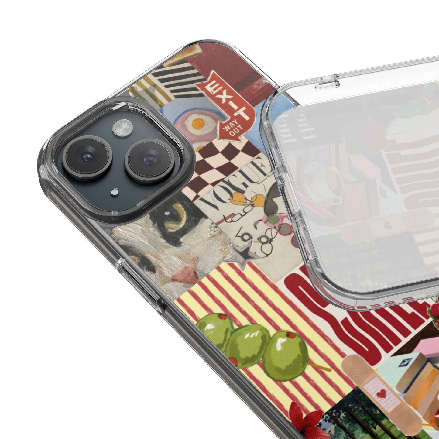 Collage Vintage Aesthetic Clear Impact-Resistant Phone Case