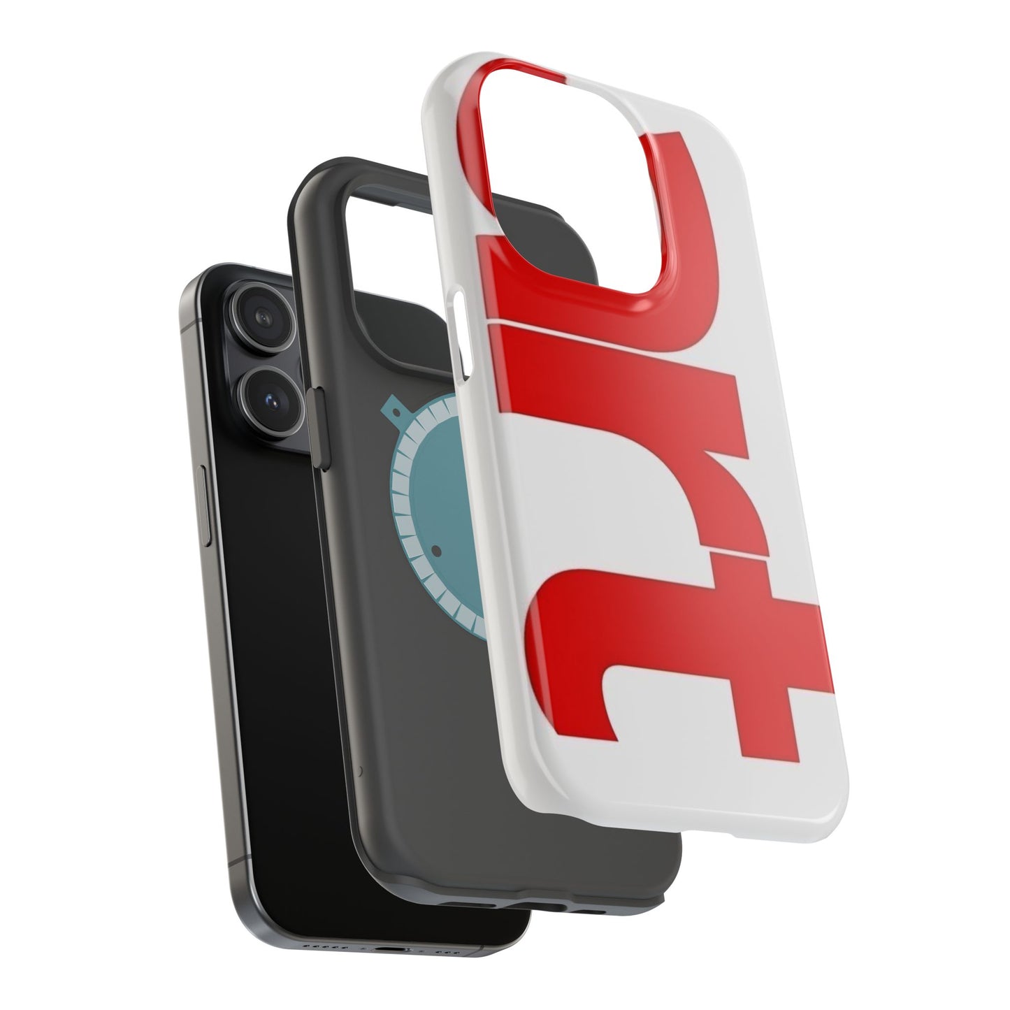 Magnetic Impact-Resistant Phone Case — Bold Red Typographic Design