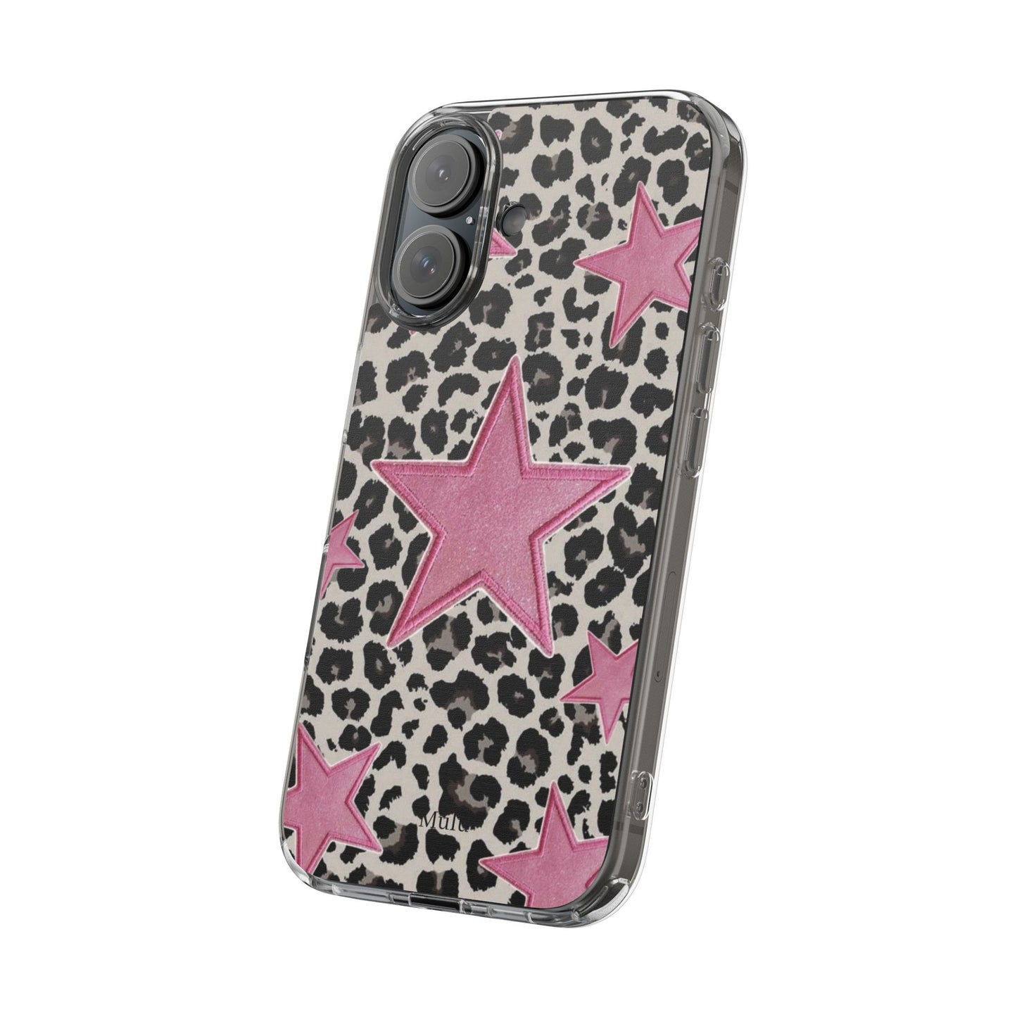 Pink Star Leopard Clear Impact Phone Case