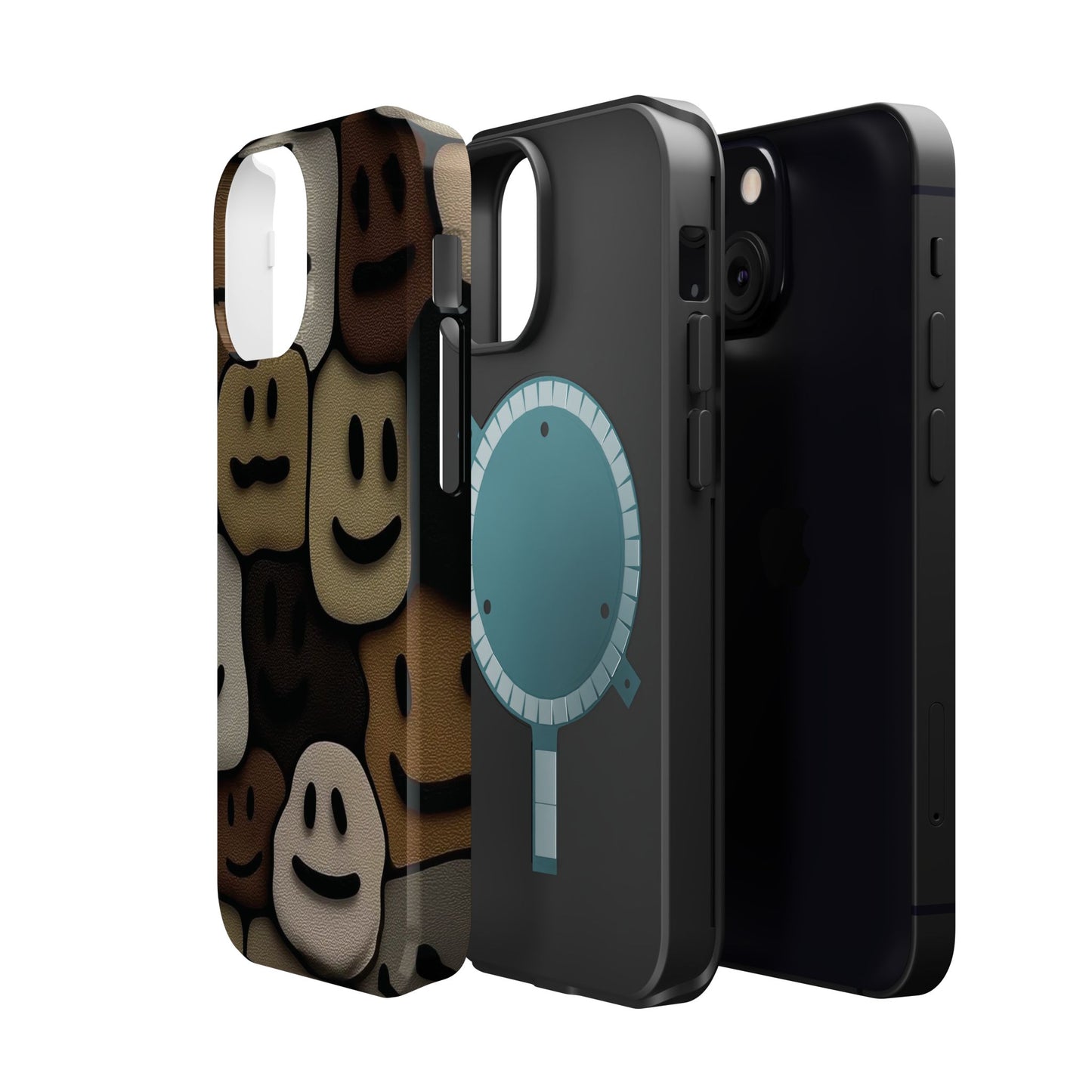 Magnetic Impact-Resistant Case — Brown Smiley Tile Phone Cover
