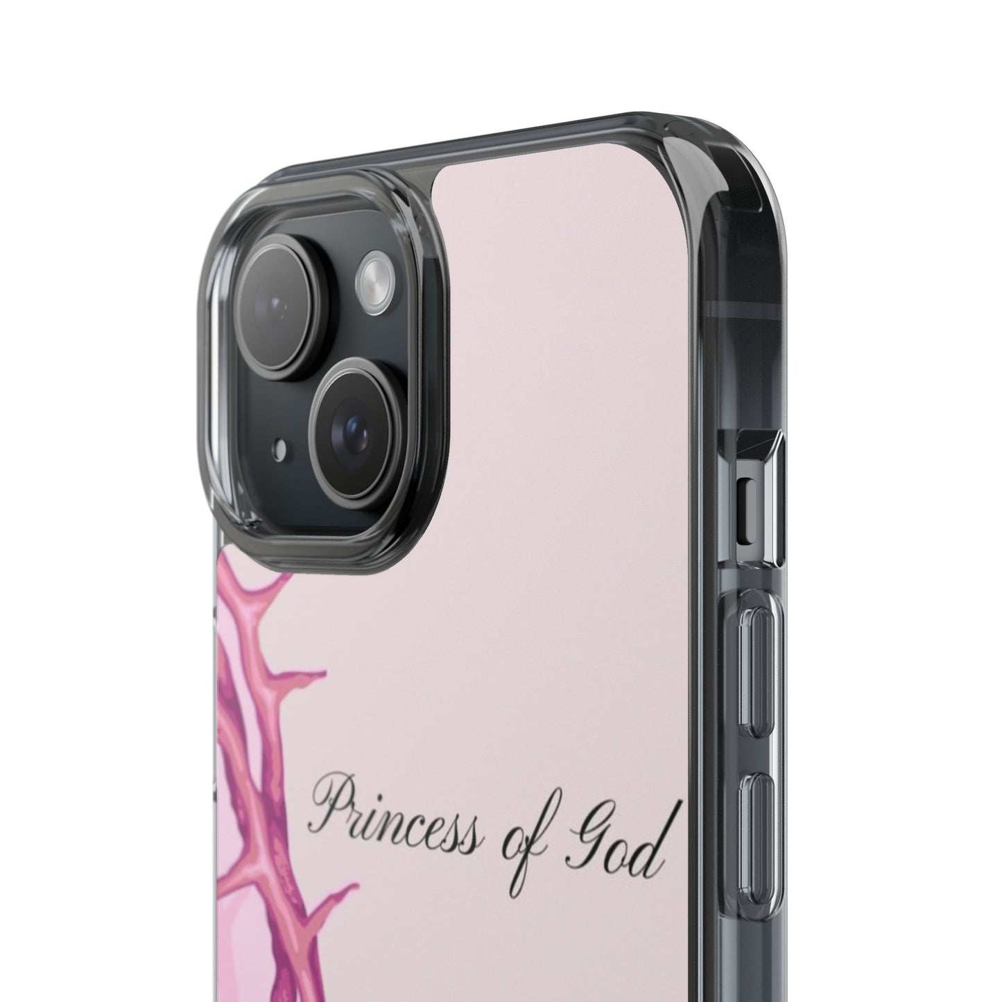 Phone Case — "Princess of God" Pink Crown of Thorns Clear Impact-Resistant Case