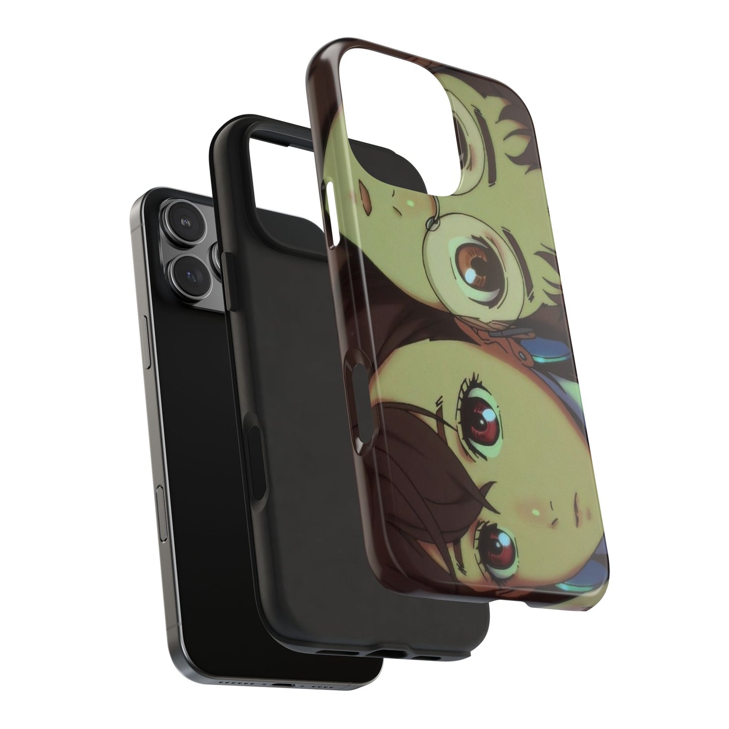 Anime Duo Tough Phone Case — Cute Chibi Sisters Protective Cover