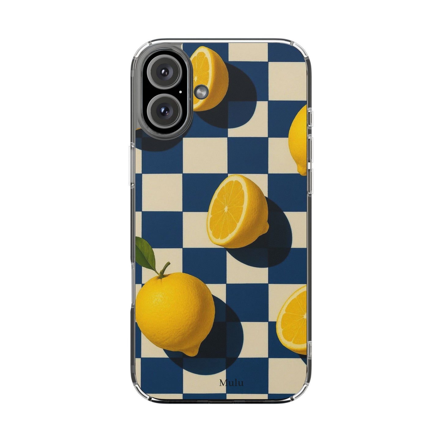 Clear Impact-Resistant Case — Retro Checkered Lemons Phone Case