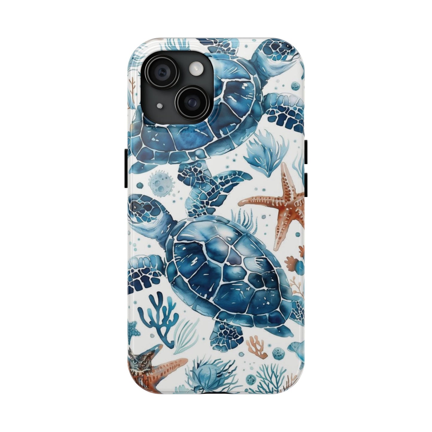 Sea Turtle Tough Phone Case — Blue Ocean Marine Life Protective Cover