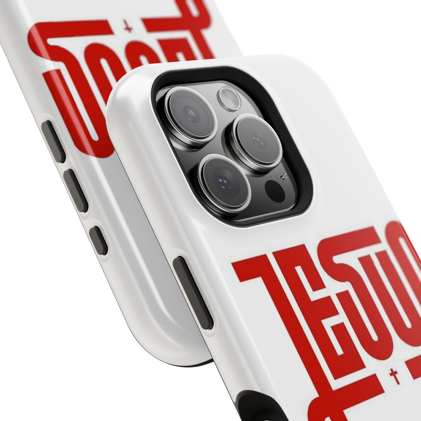 Jesus Magnetic Impact‑Resistant Phone Case — Bold Red Script Christian iPhone Cover