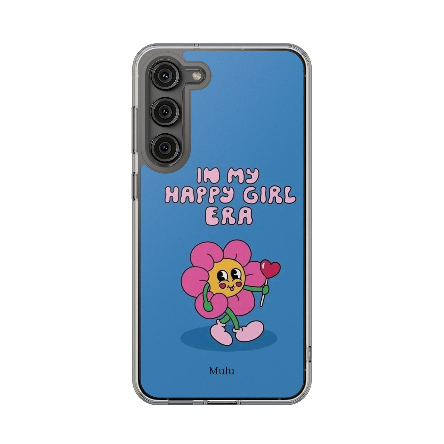 Clear Impact-Resistant Phone Case — “I’m My Happy Girl Era” Cute Flower Design