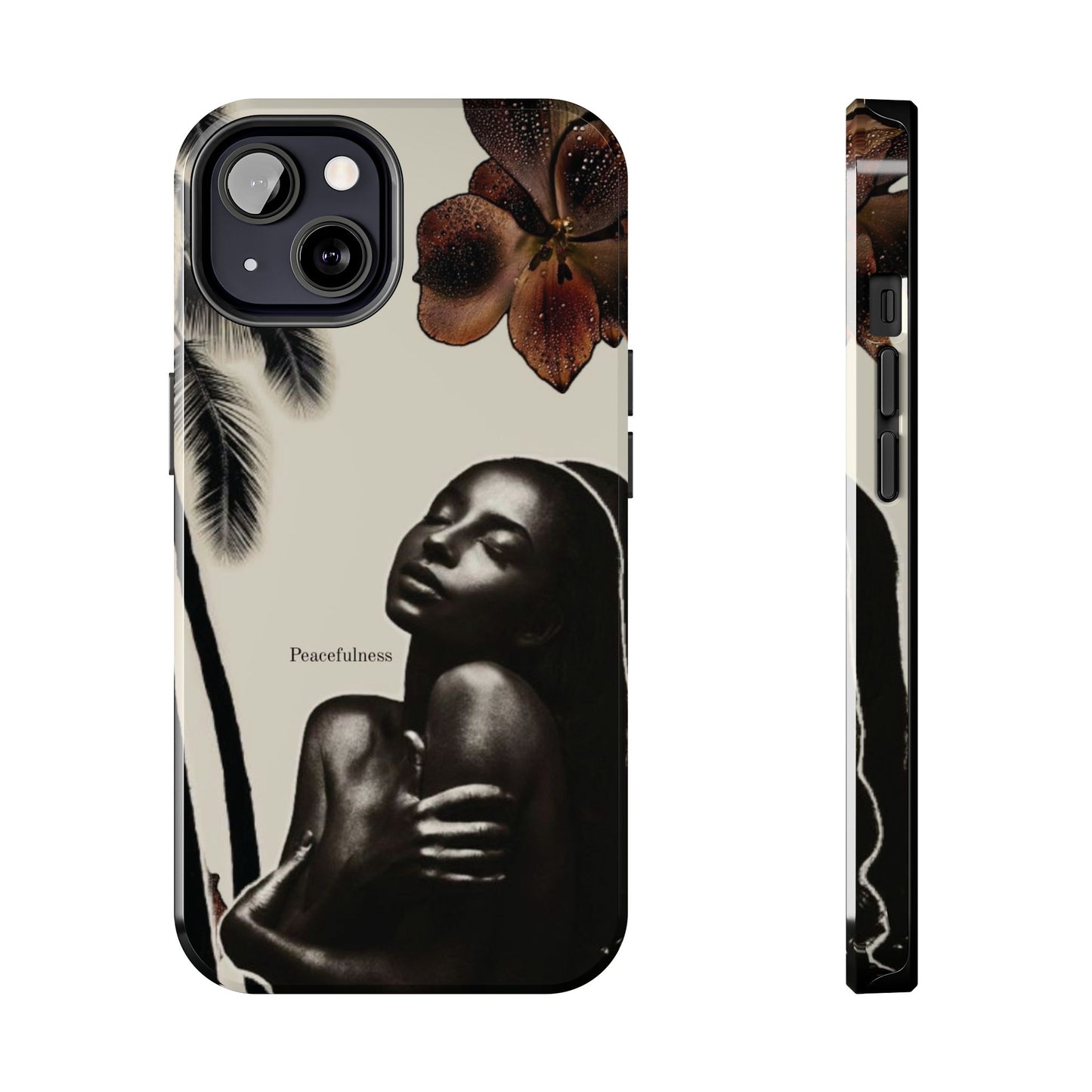 Tough Phone Case — "Peacefulness" Artistic Black Woman Floral Design