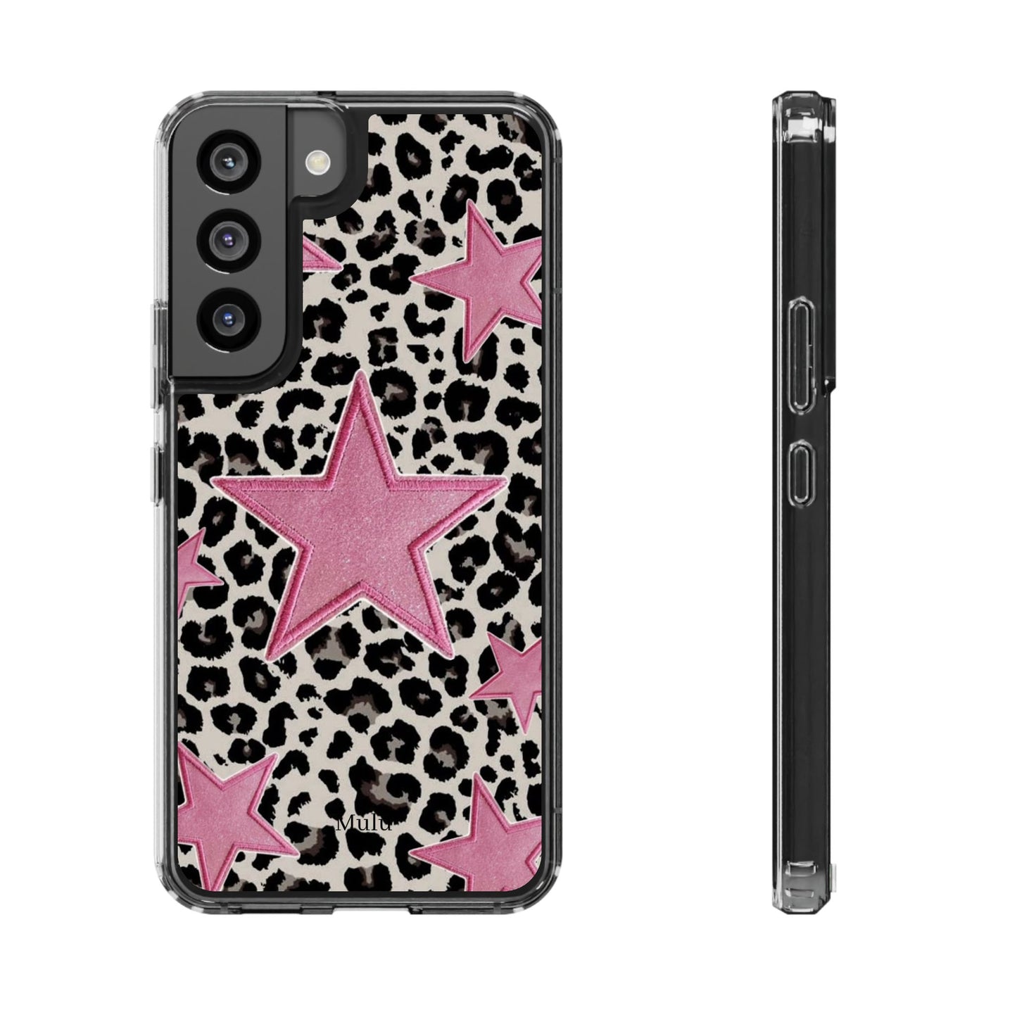 Pink Star Leopard Clear Impact Phone Case