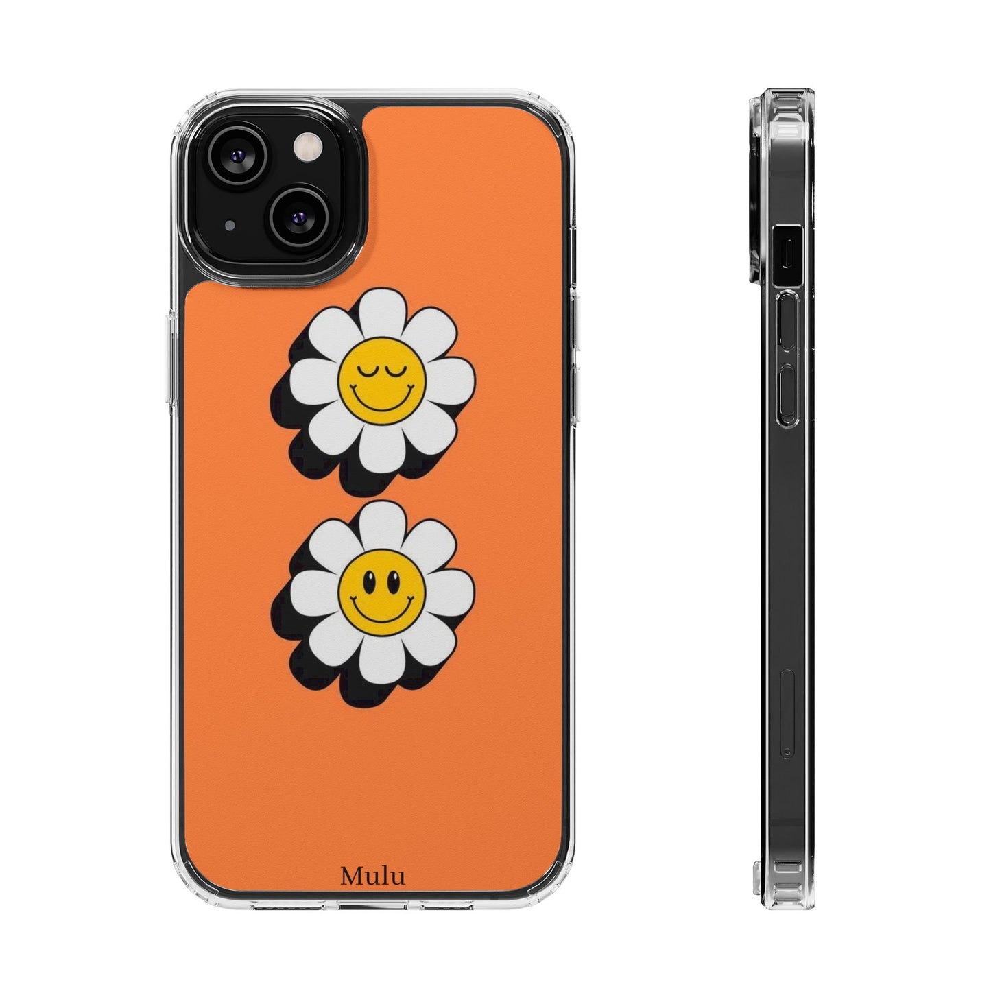 Phone Case — Orange Smiley Daisy Clear Impact‑Resistant Case