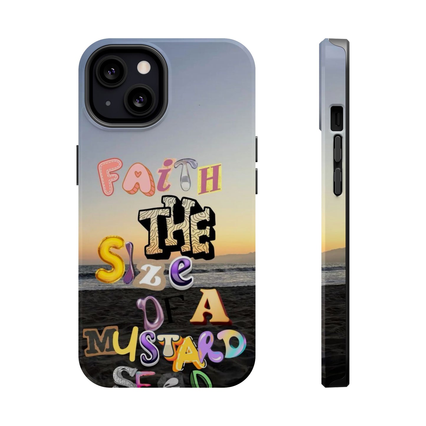 Magnetic Impact-Resistant Phone Case — "Faith the Size of a Mustard Seed" Sunset Design