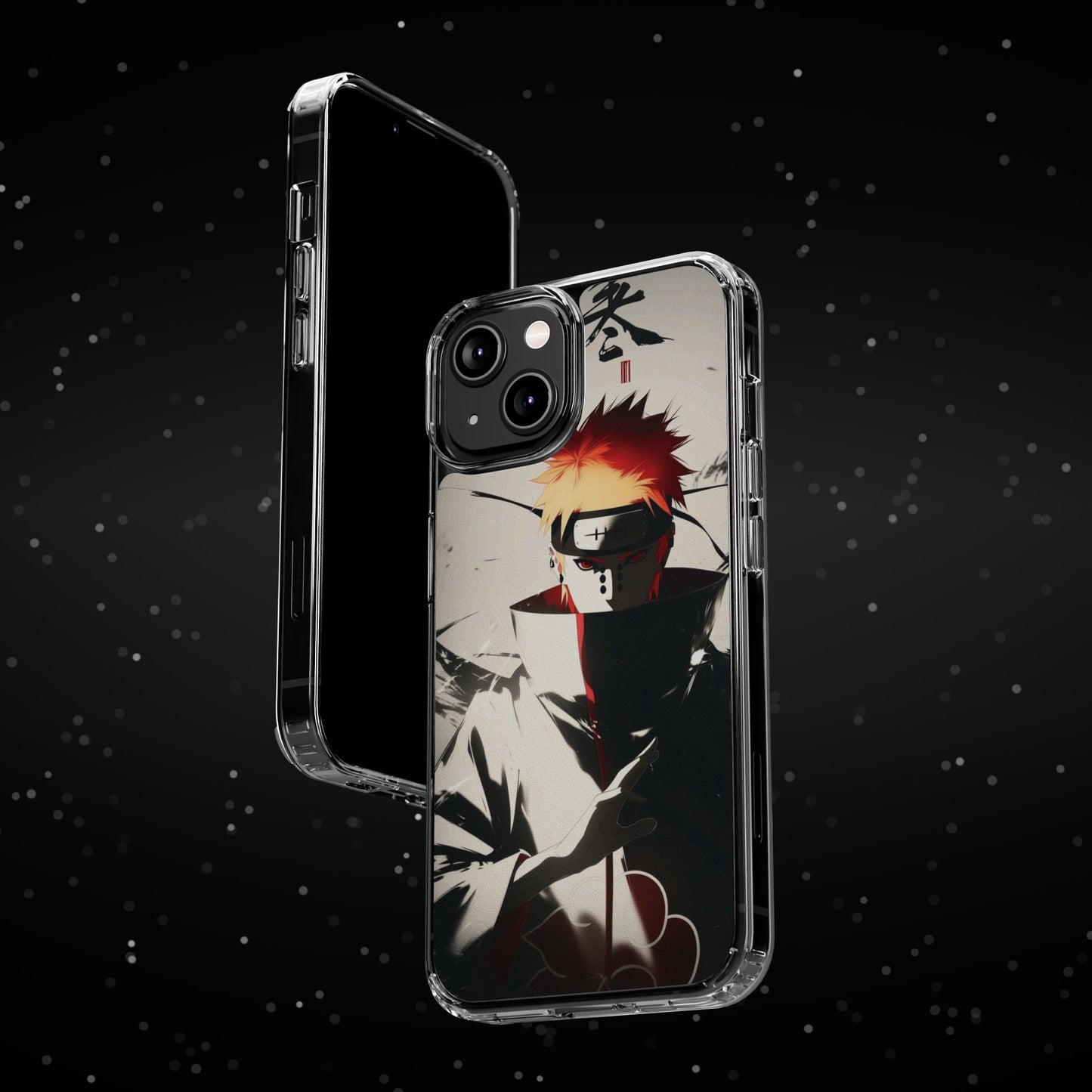 Clear Impact-Resistant Phone Case — Anime Akatsuki Shadow Design
