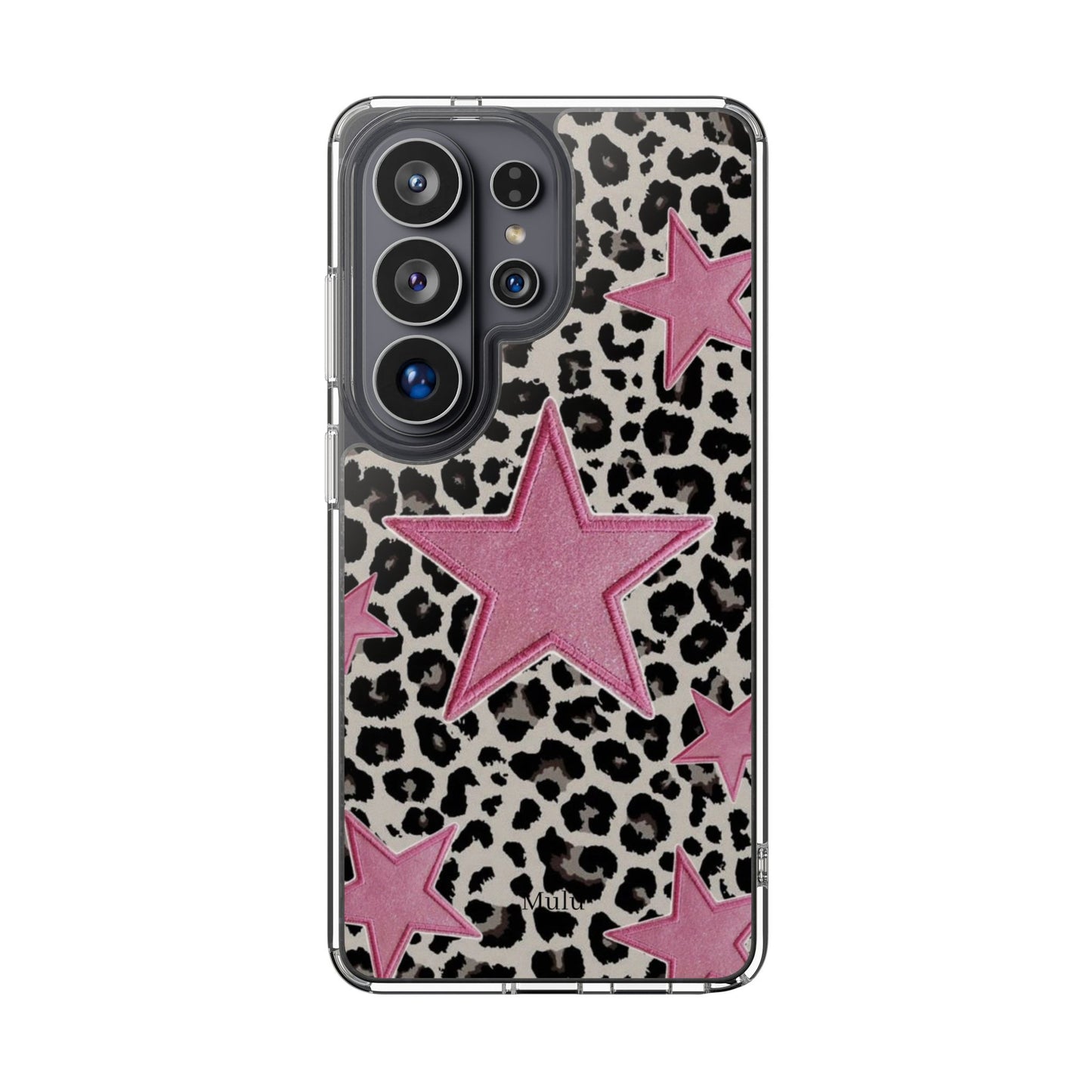 Pink Star Leopard Clear Impact Phone Case