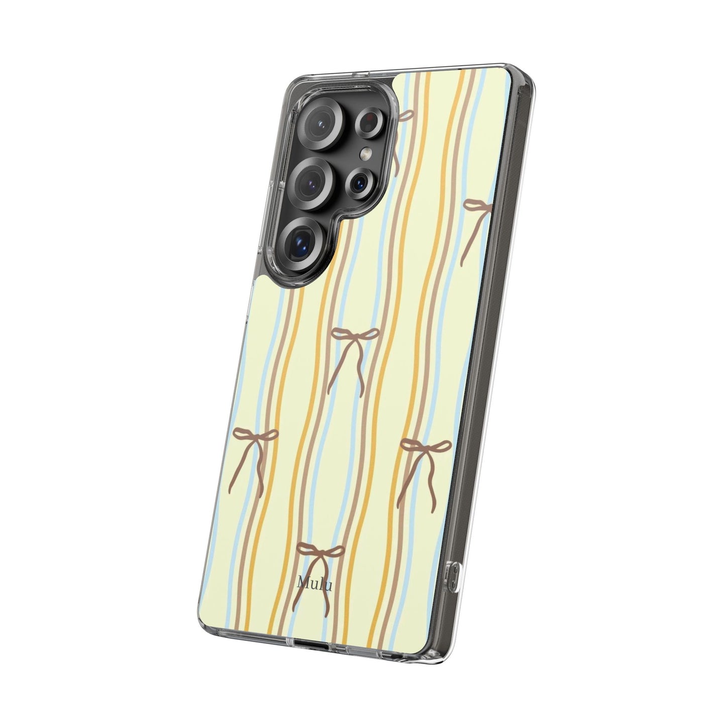 Ballet Ribbon Stripe Clear Impact Phone Case — Pastel Yellow Protective Cover