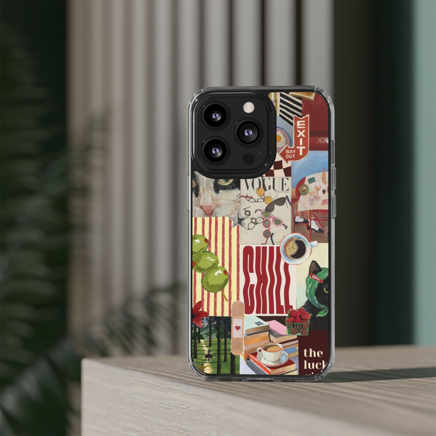 Collage Vintage Aesthetic Clear Impact-Resistant Phone Case