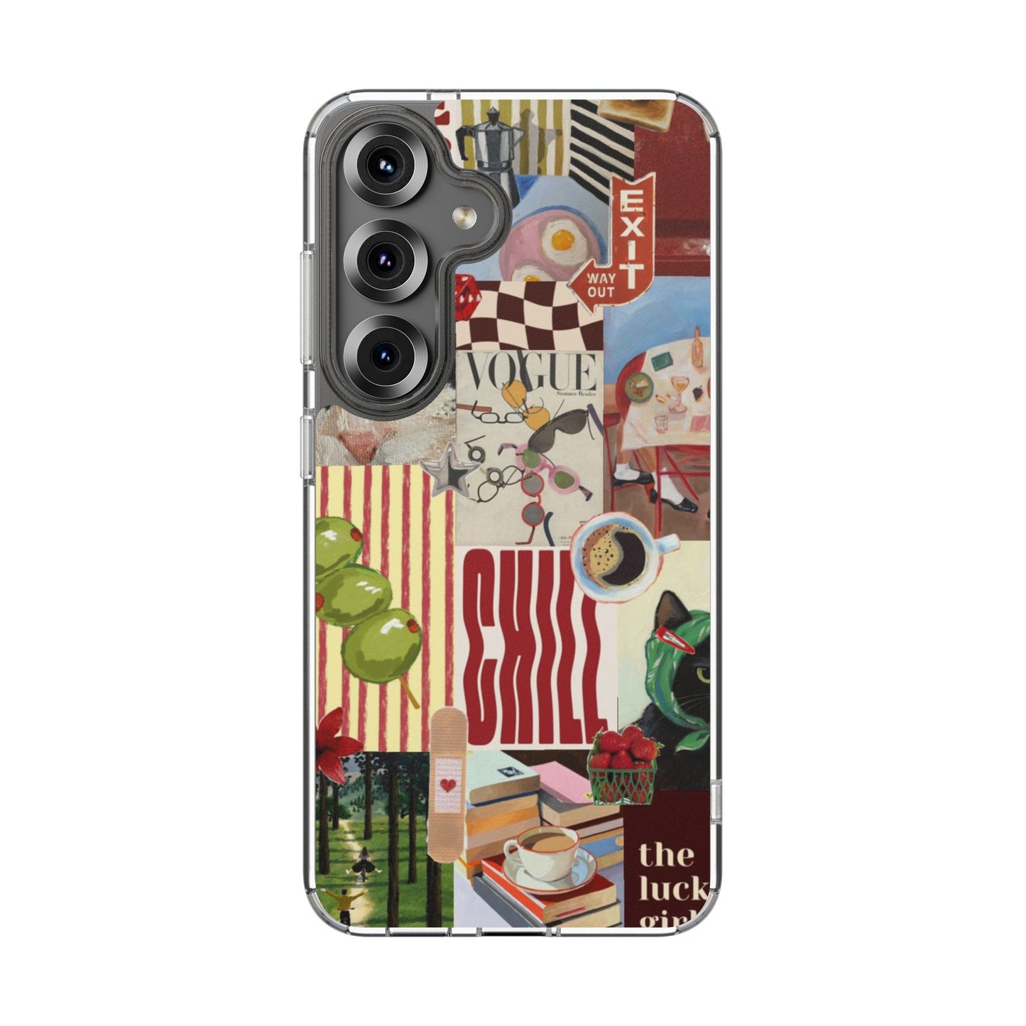Collage Vintage Aesthetic Clear Impact-Resistant Phone Case