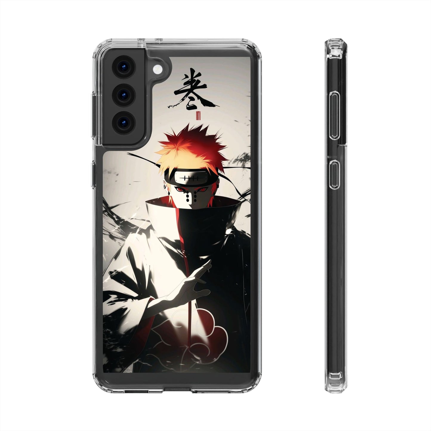 Clear Impact-Resistant Phone Case — Anime Akatsuki Shadow Design