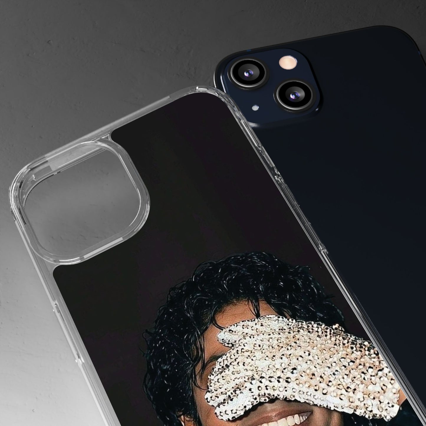Michael Jackson Smiling Portrait Clear Phone Case — Retro Pop Icon Design
