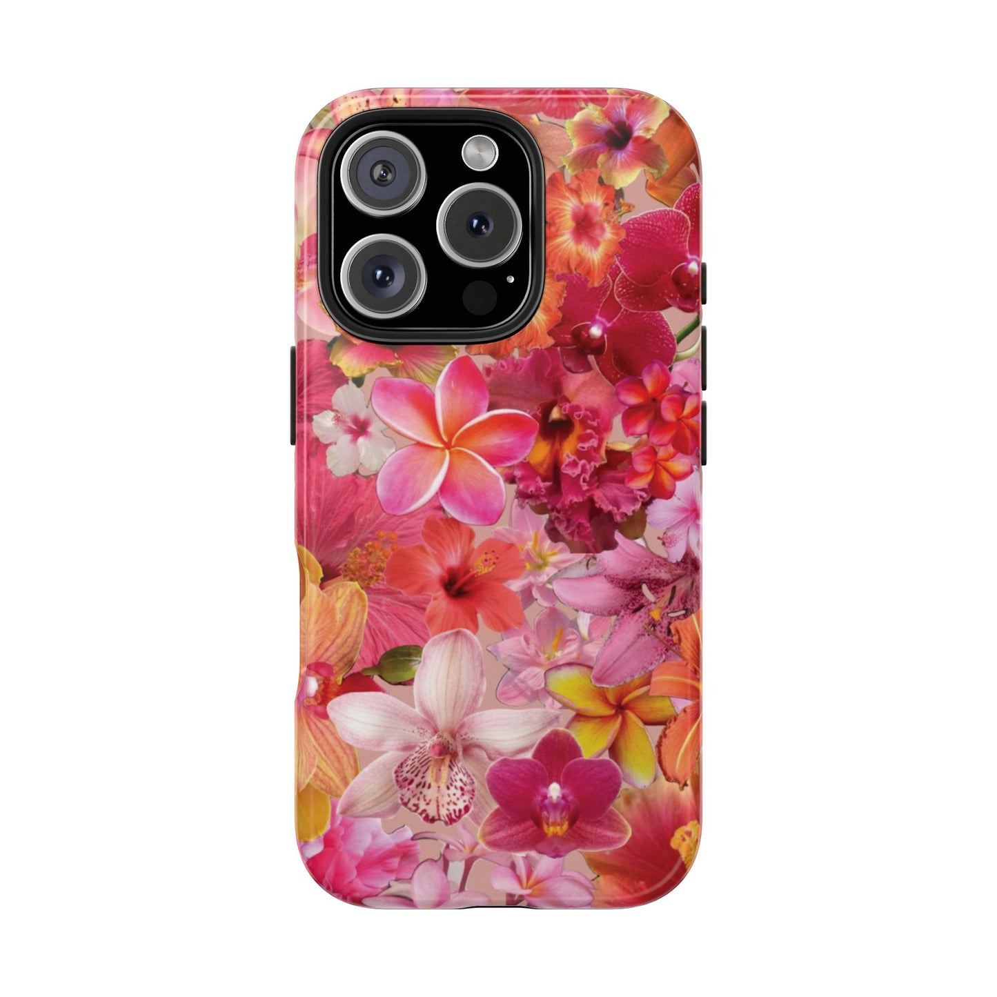Tough Phone Case — Pink Tropical Floral Orchids Phone Cover