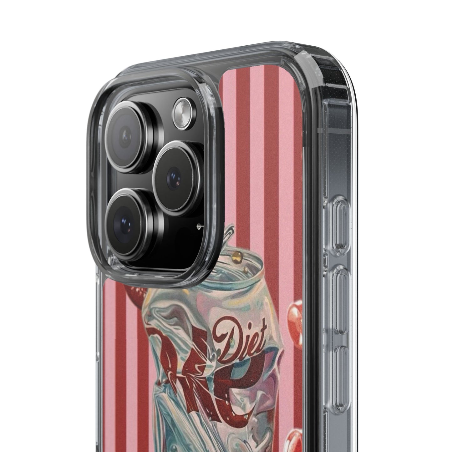 Diet Cola Crush Clear Phone Case – Retro Soda Pop Design