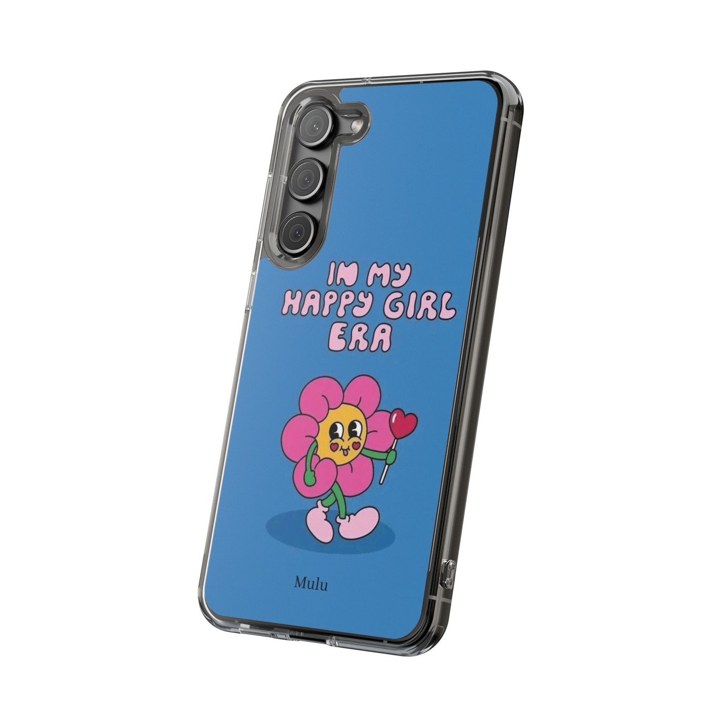 Clear Impact-Resistant Phone Case — “I’m My Happy Girl Era” Cute Flower Design