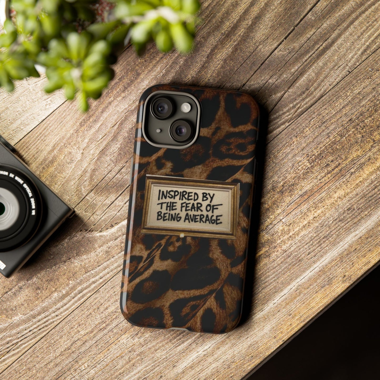 Leopard 'Inspired by the Fear of Being Average' Phone Case