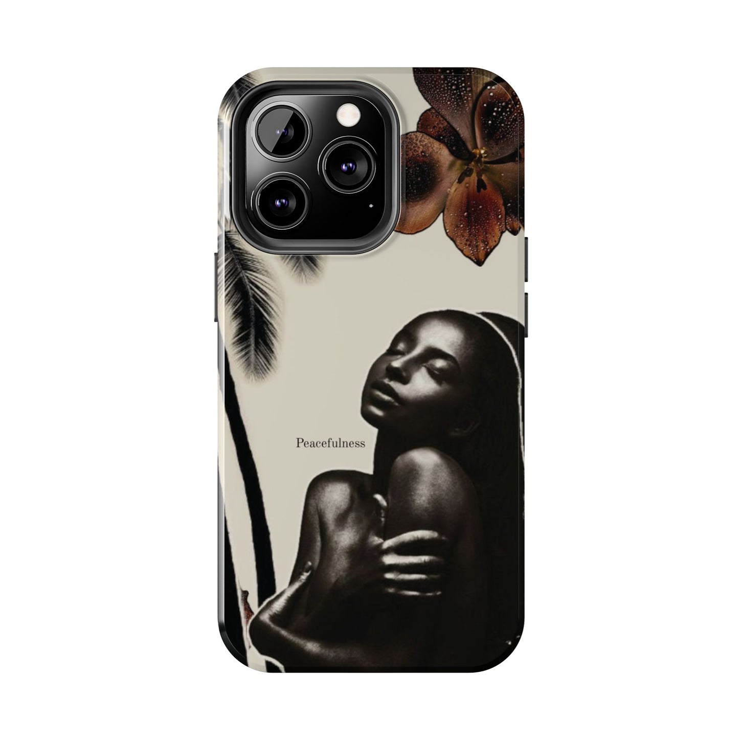 Tough Phone Case — "Peacefulness" Artistic Black Woman Floral Design
