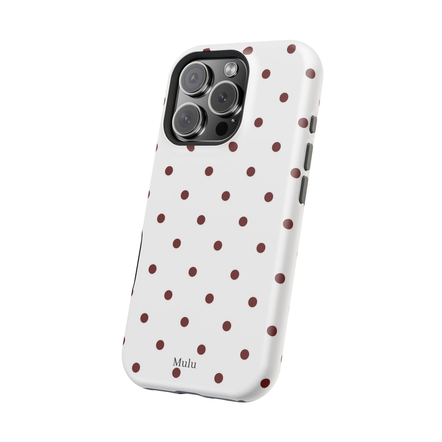 Polka Dot Magnetic Impact-Resistant Phone Case — Red Dots on White