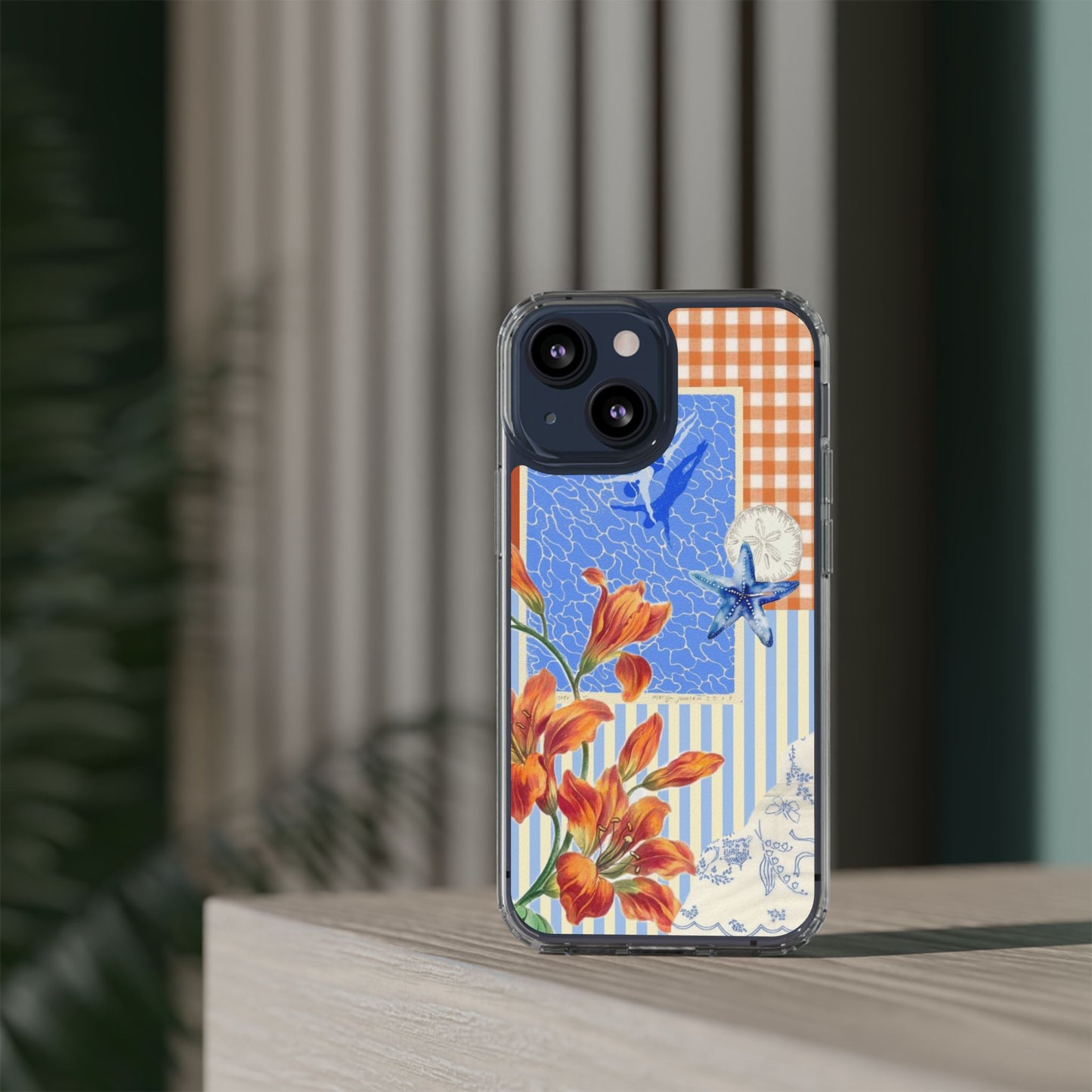 Floral Patchwork Clear Impact-Resistant Phone Case