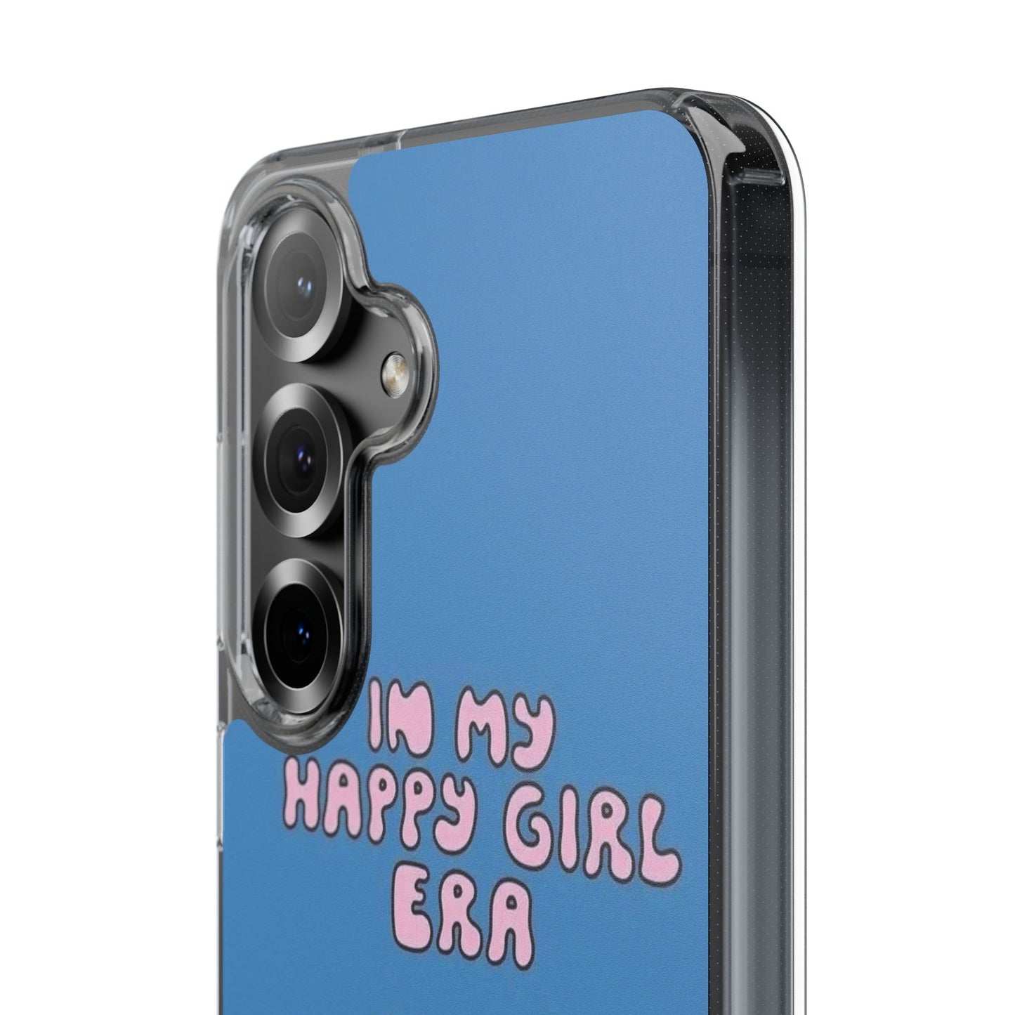 Clear Impact-Resistant Phone Case — “I’m My Happy Girl Era” Cute Flower Design