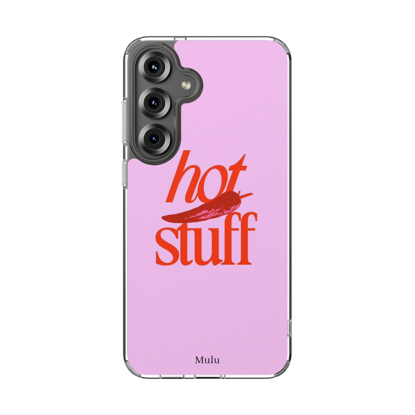 Hot Stuff Clear Impact Phone Case — Pink Retro Typography iPhone Cover
