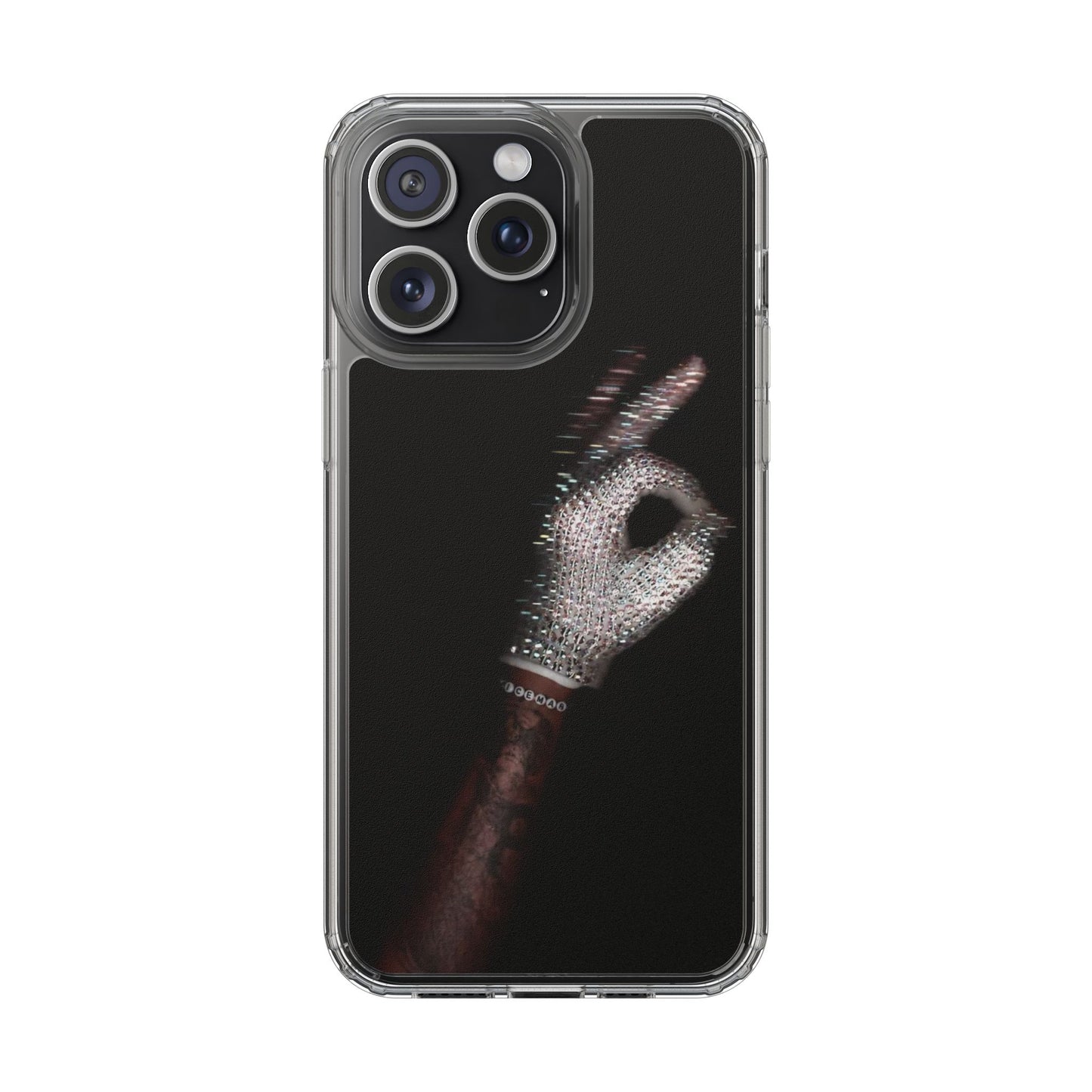 Diamond Glove OK Hand Clear Phone Case