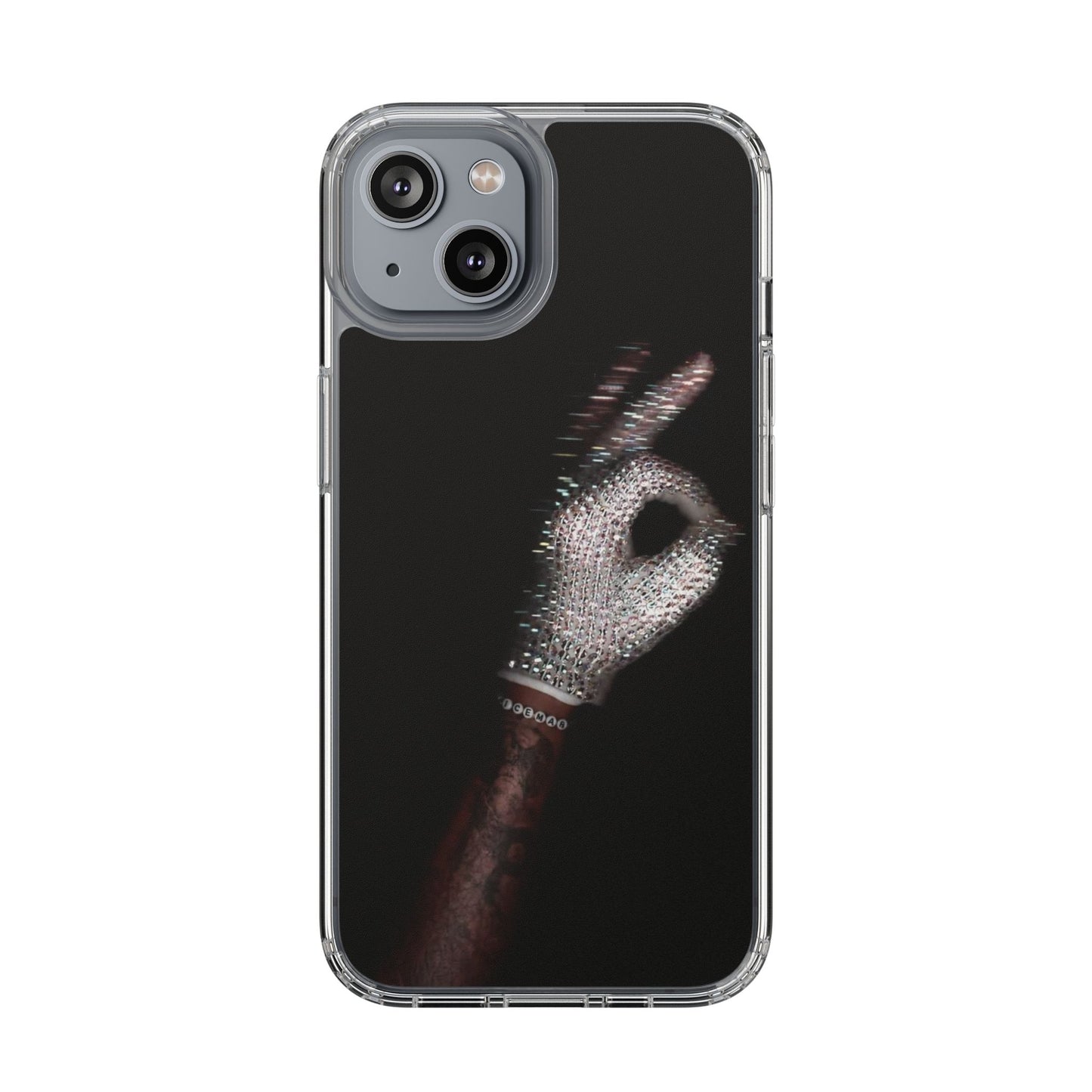 Diamond Glove OK Hand Clear Phone Case