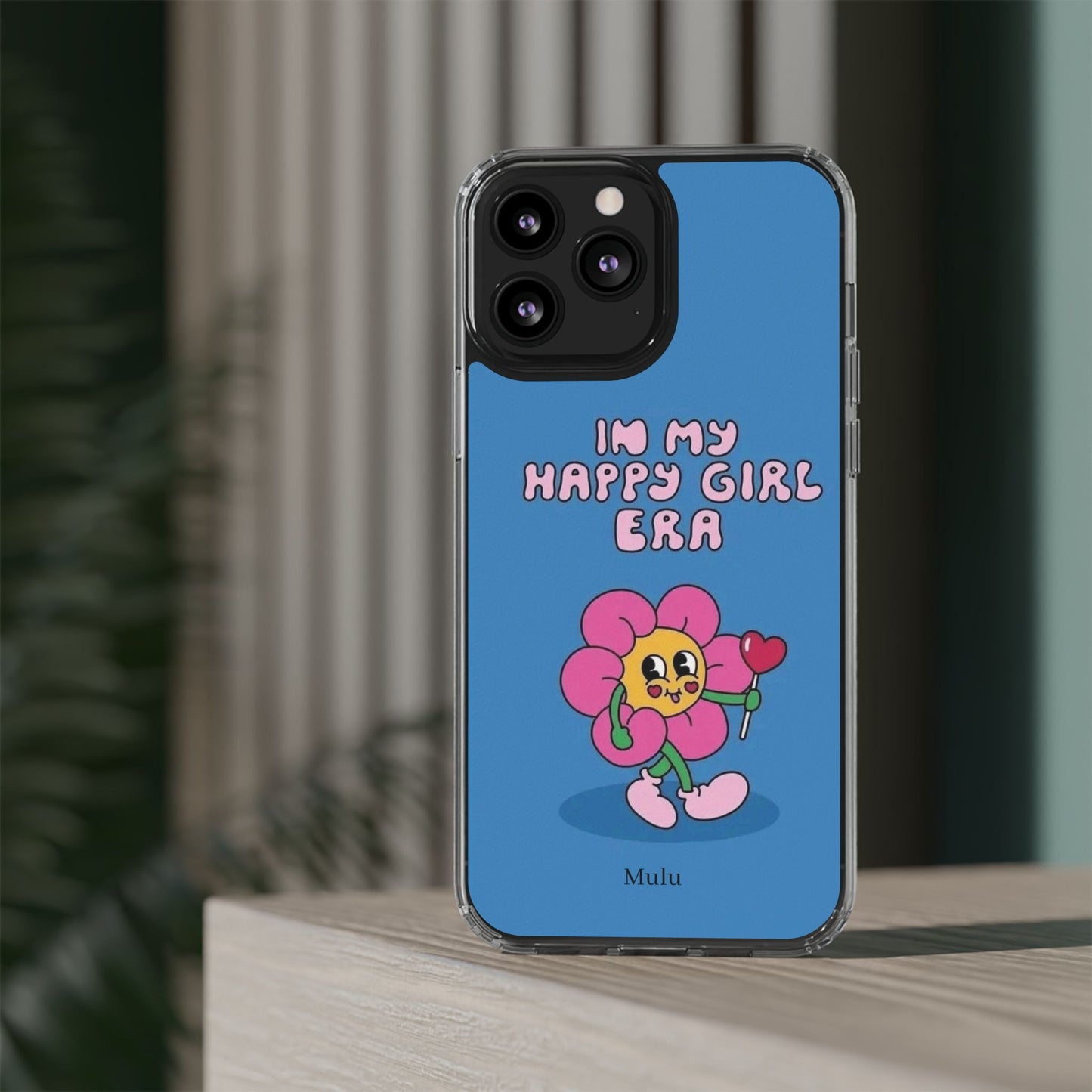Clear Impact-Resistant Phone Case — “I’m My Happy Girl Era” Cute Flower Design