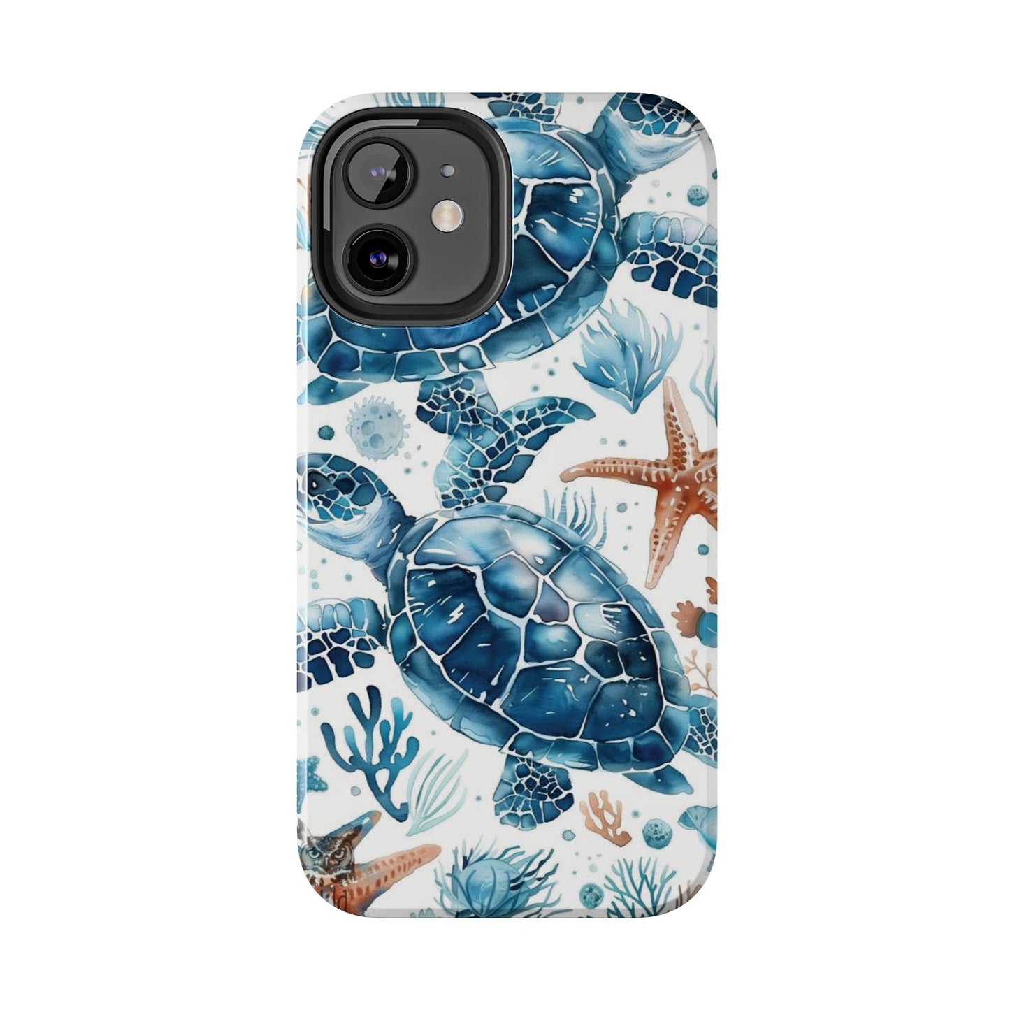 Sea Turtle Tough Phone Case — Blue Ocean Marine Life Protective Cover
