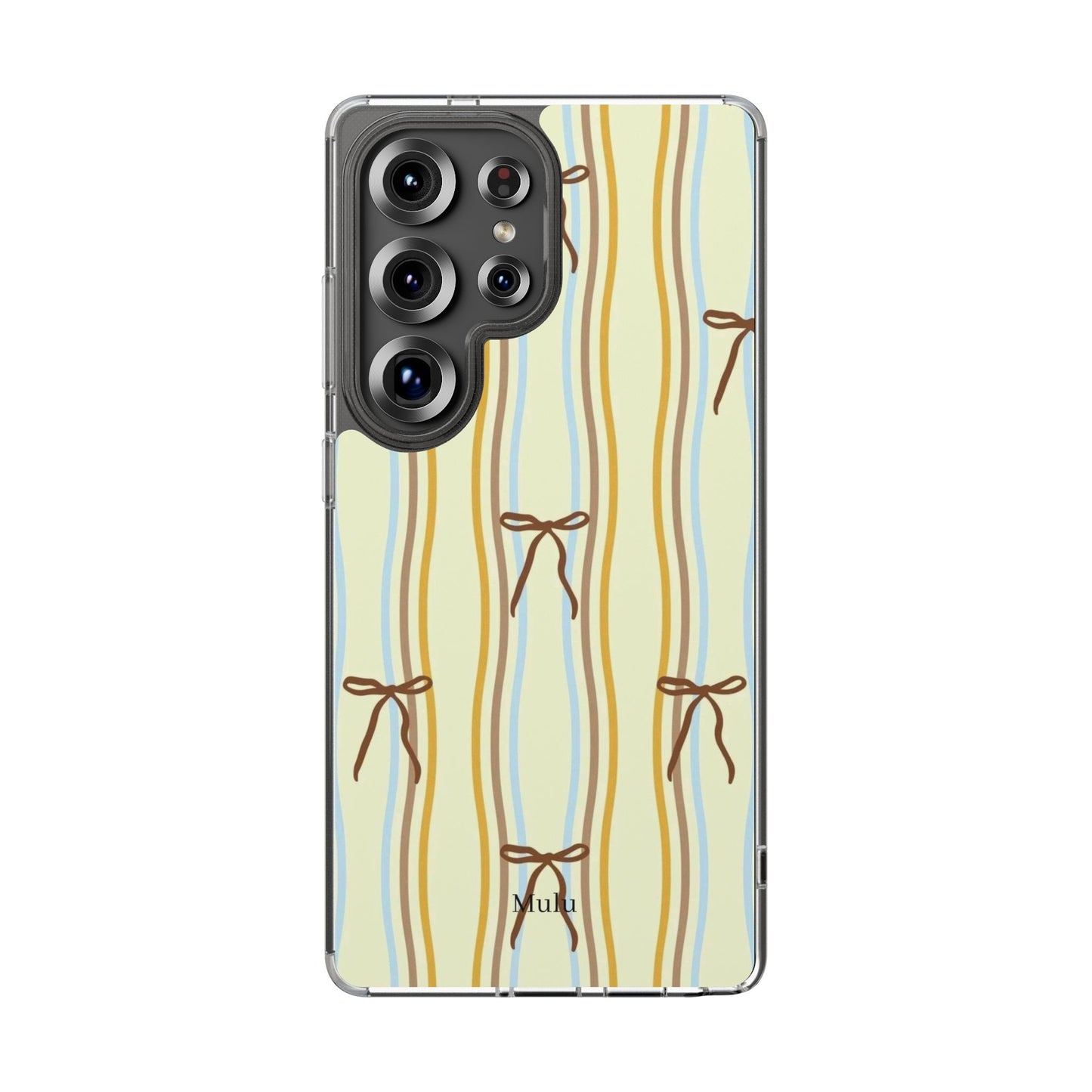 Ballet Ribbon Stripe Clear Impact Phone Case — Pastel Yellow Protective Cover