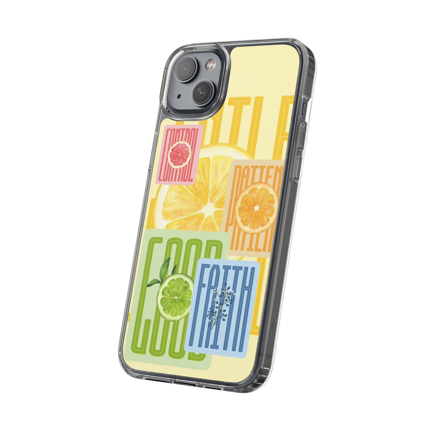Clear Phone Case — Citrus Fruit Typography "Good Faith" Design