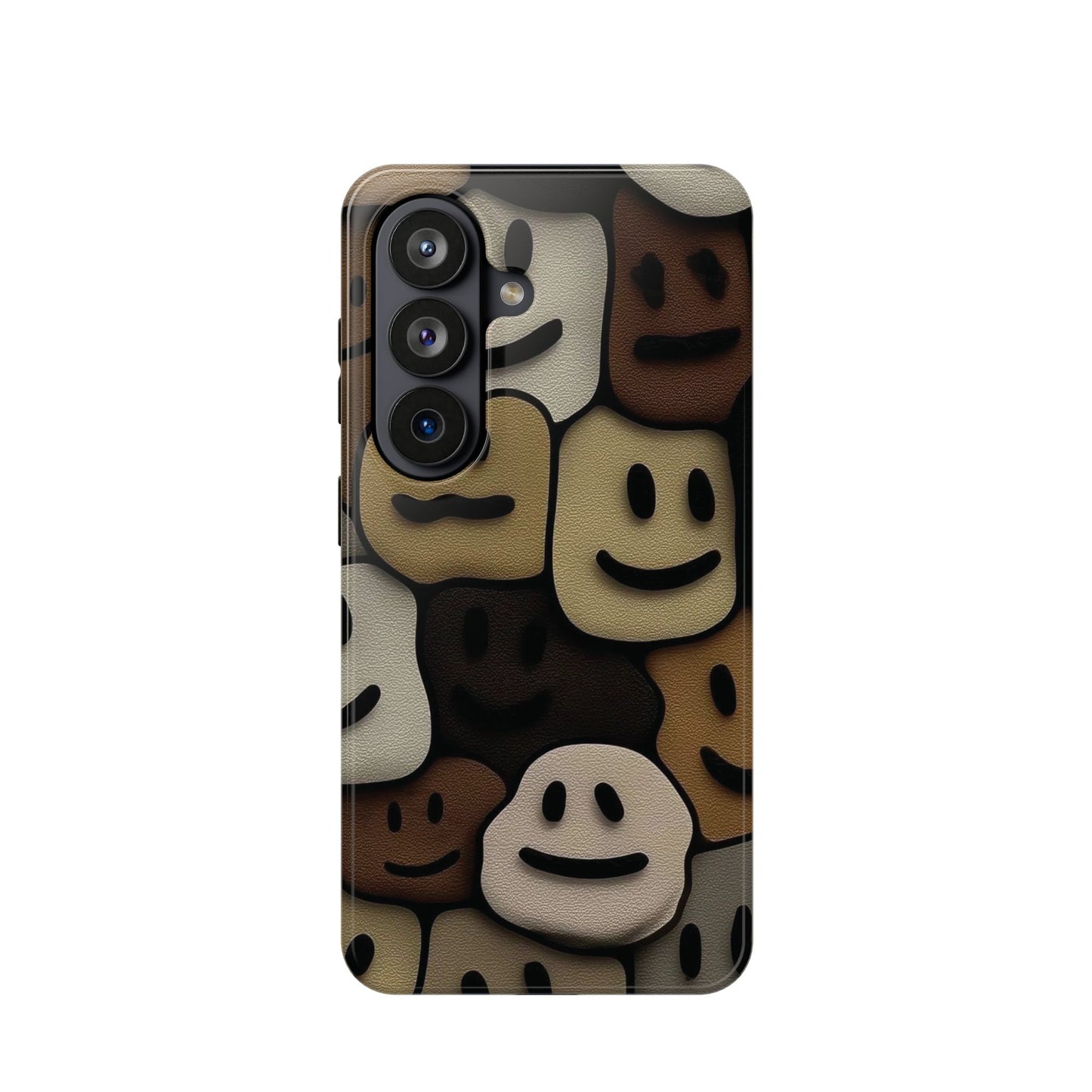 Magnetic Impact-Resistant Case — Brown Smiley Tile Phone Cover