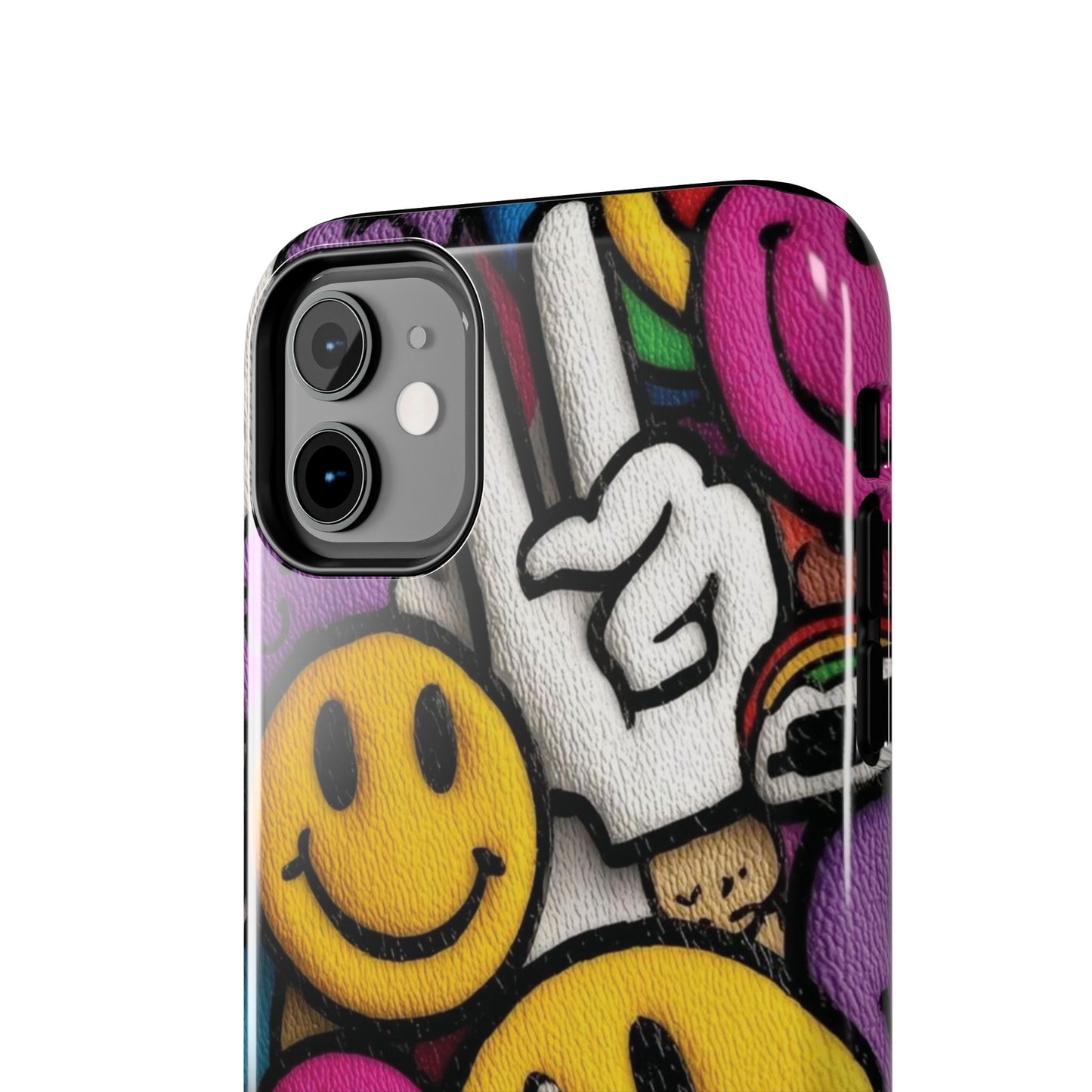 Smiley Graffiti Tough Phone Case – Colorful Urban Art Protection
