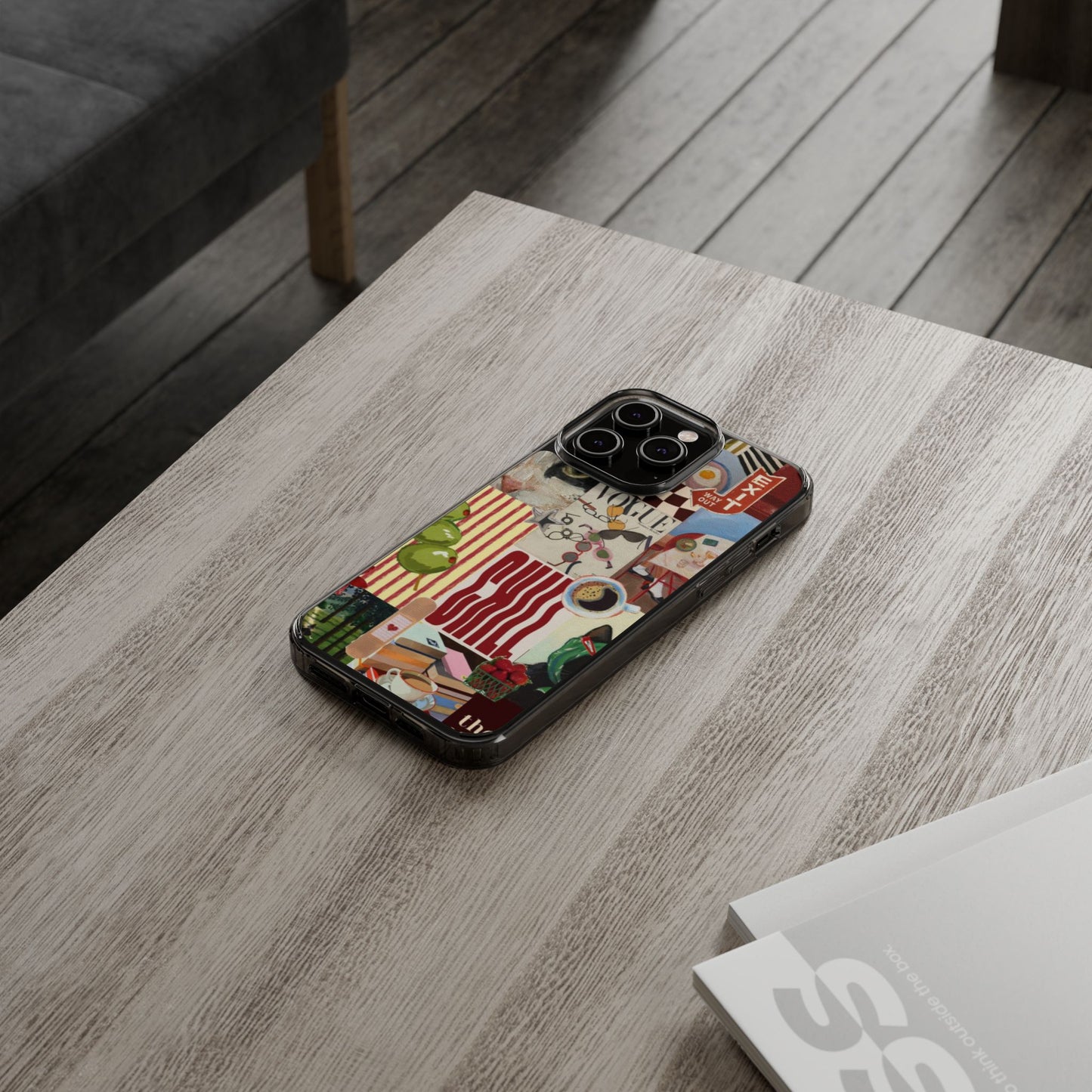 Collage Vintage Aesthetic Clear Impact-Resistant Phone Case