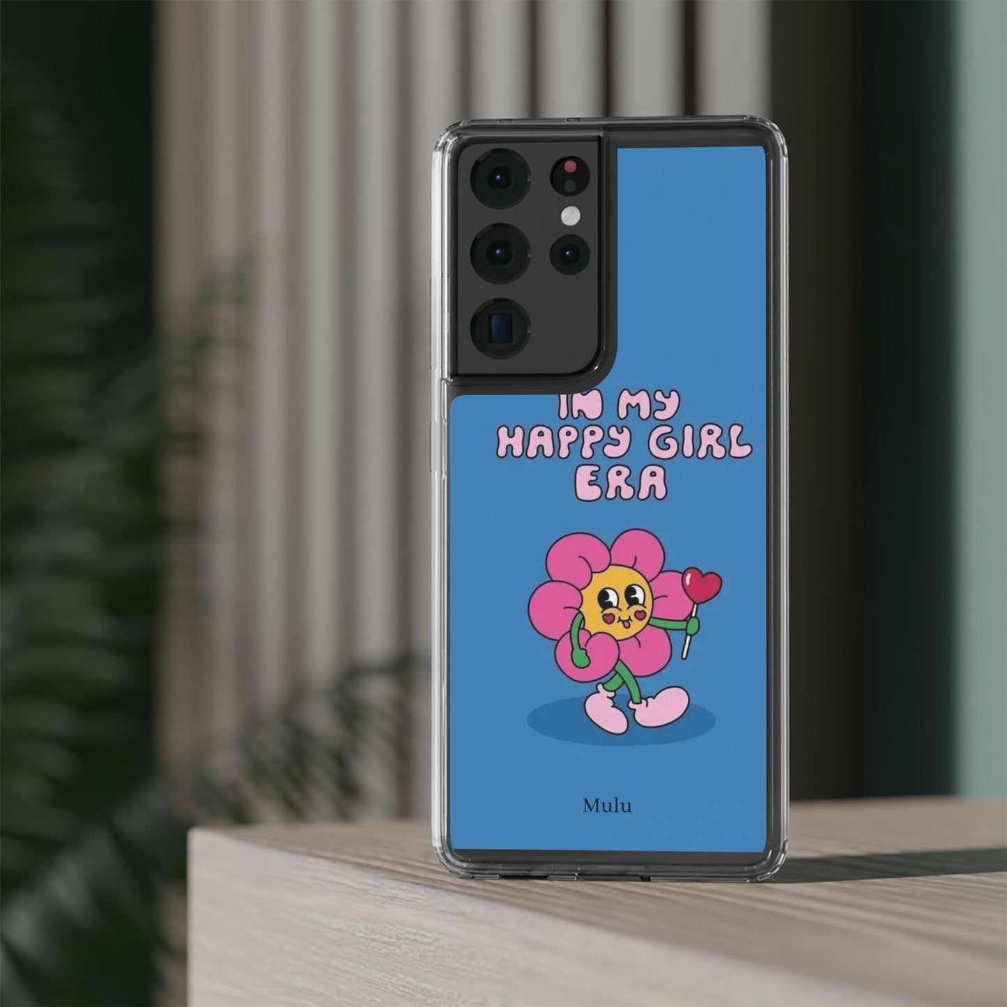 Clear Impact-Resistant Phone Case — “I’m My Happy Girl Era” Cute Flower Design