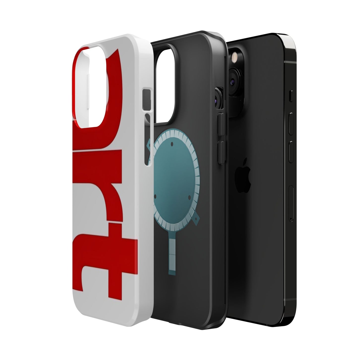 Magnetic Impact-Resistant Phone Case — Bold Red Typographic Design