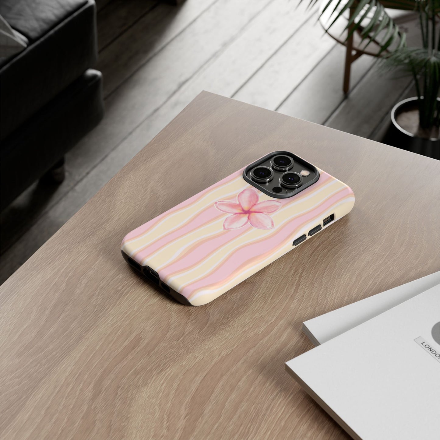 Pink Plumeria Phone Case - Tropical Floral Tough Phone Case