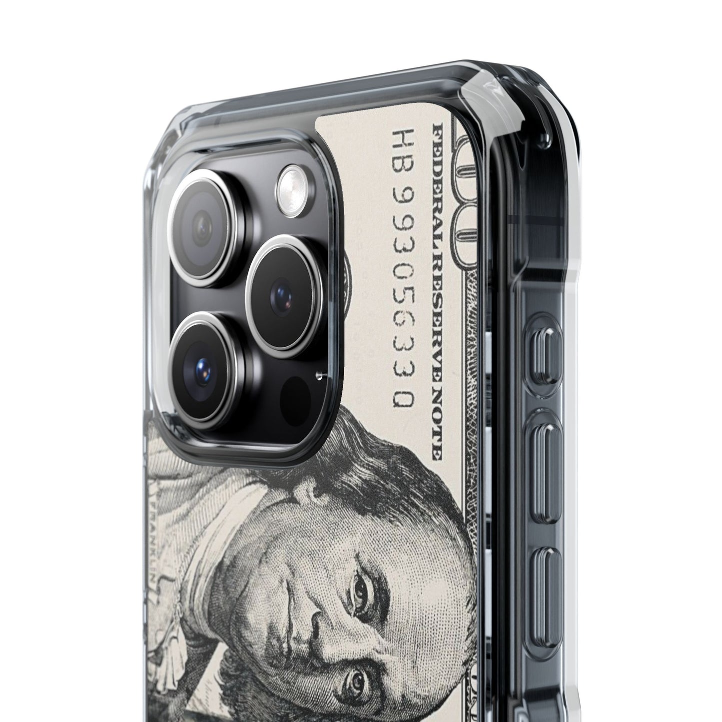 Clear Magnetic Phone Case — Hundred Dollar Bill Design